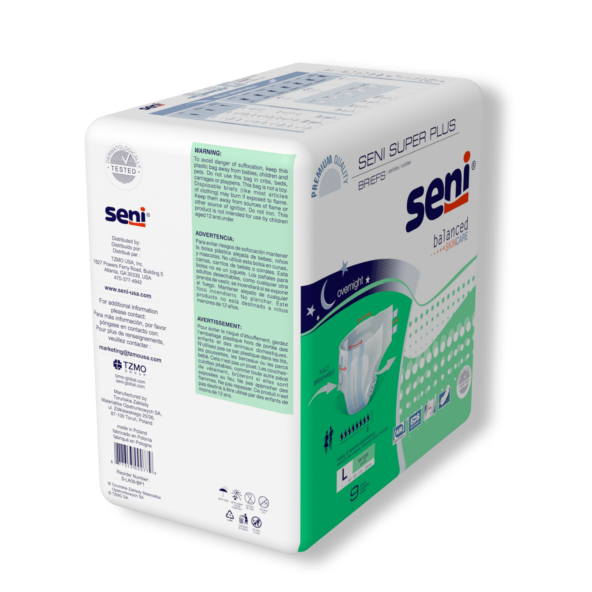 Seni® Super Plus Overnight Heavy to Severe Absorbency Incontinence Brief, Large - Image 8