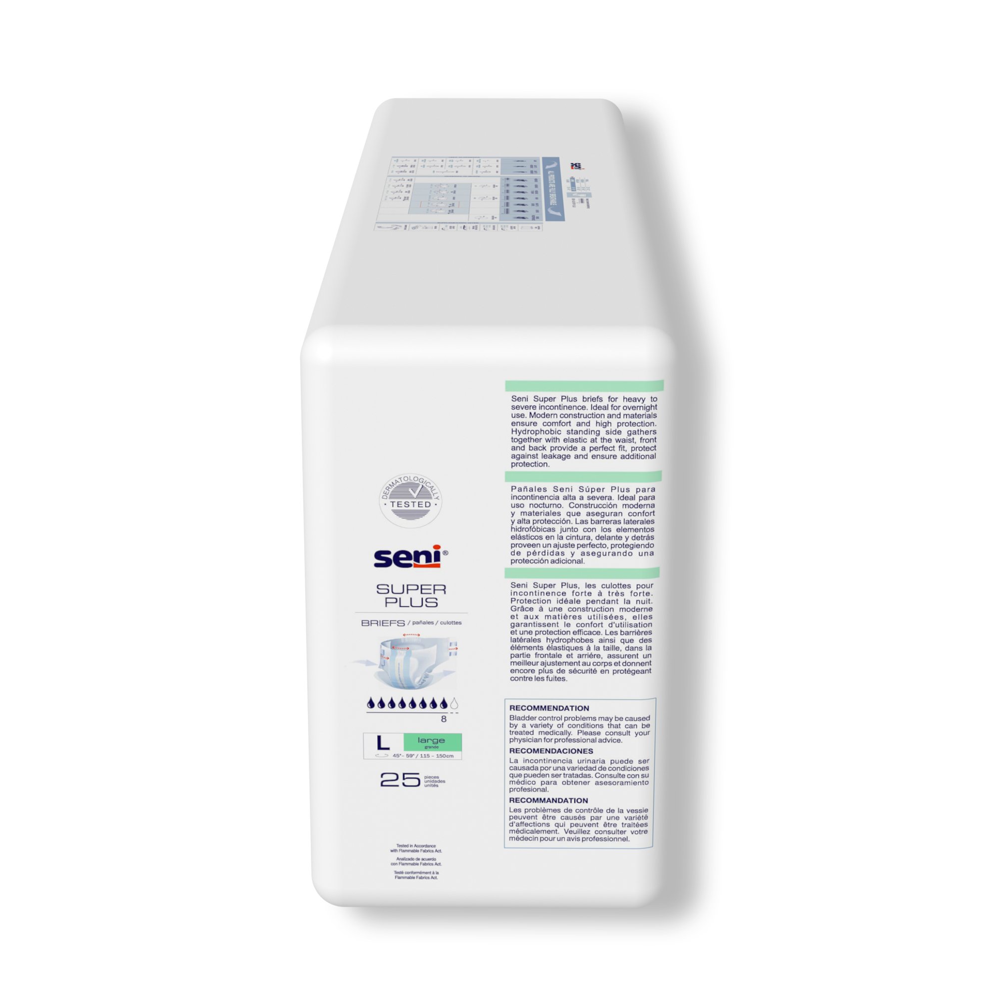 Seni® Super Plus Overnight Heavy to Severe Absorbency Incontinence Brief, Large - Image 8