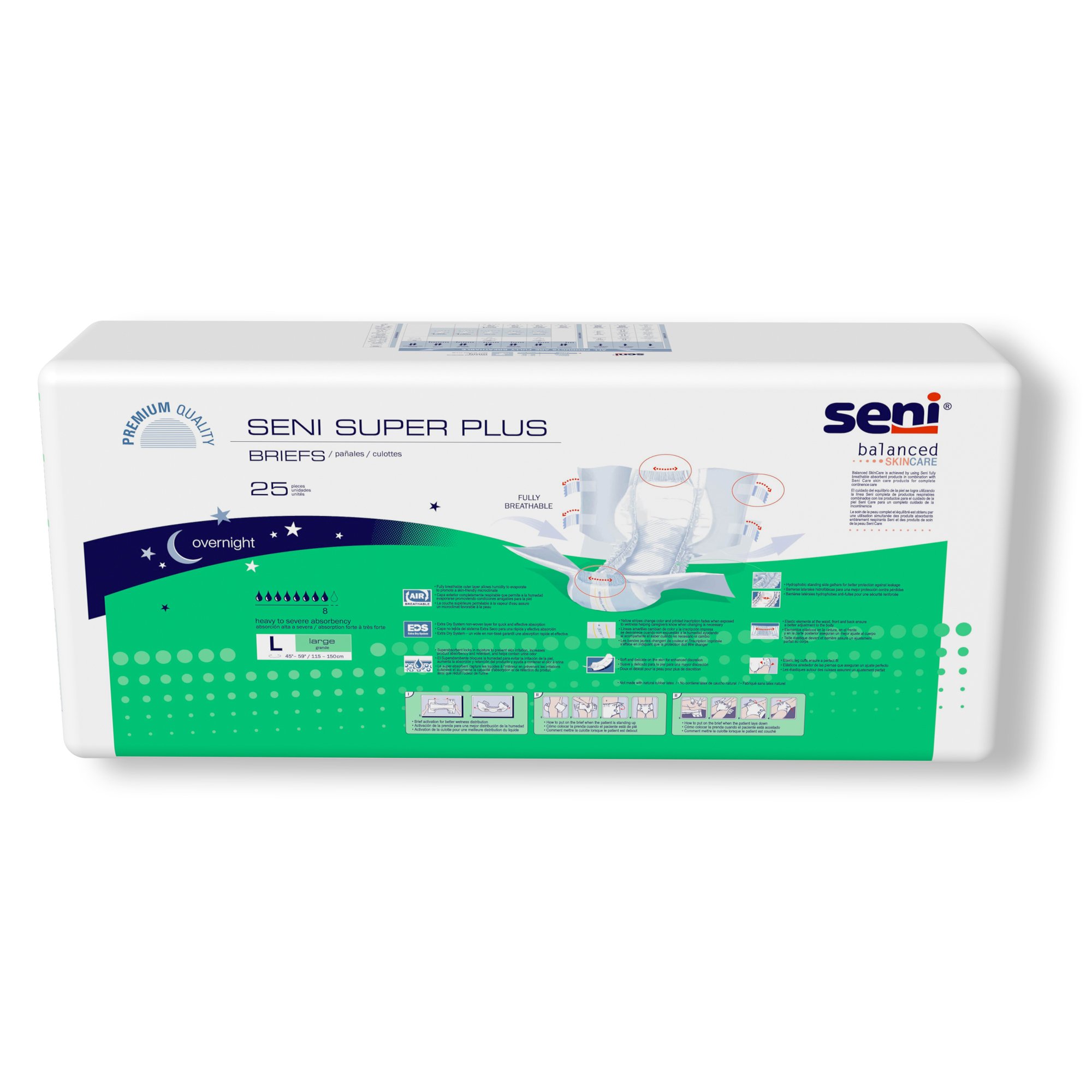 Seni® Super Plus Overnight Heavy to Severe Absorbency Incontinence Brief, Large - Image 9