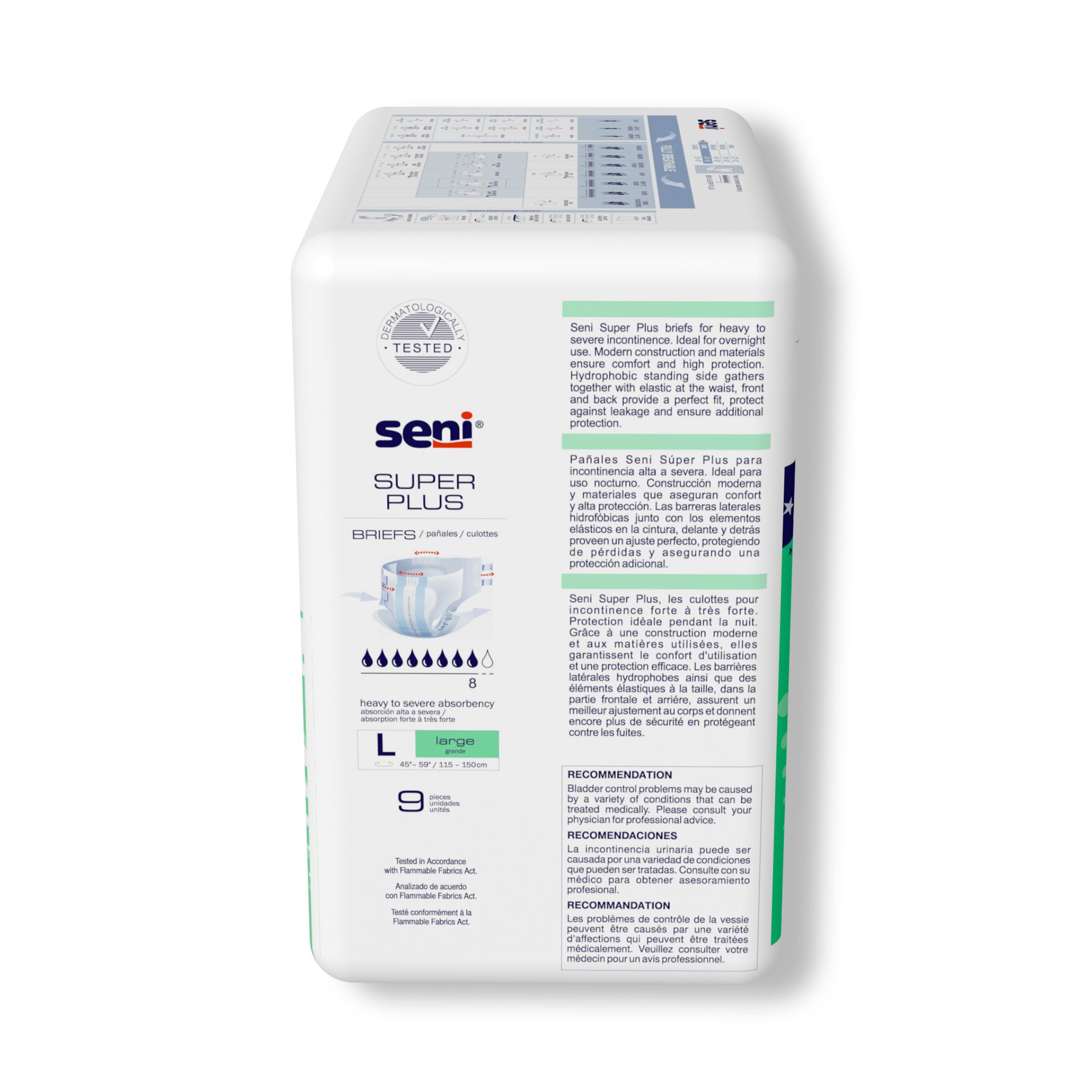 Seni® Super Plus Overnight Heavy to Severe Absorbency Incontinence Brief, Large - Image 9