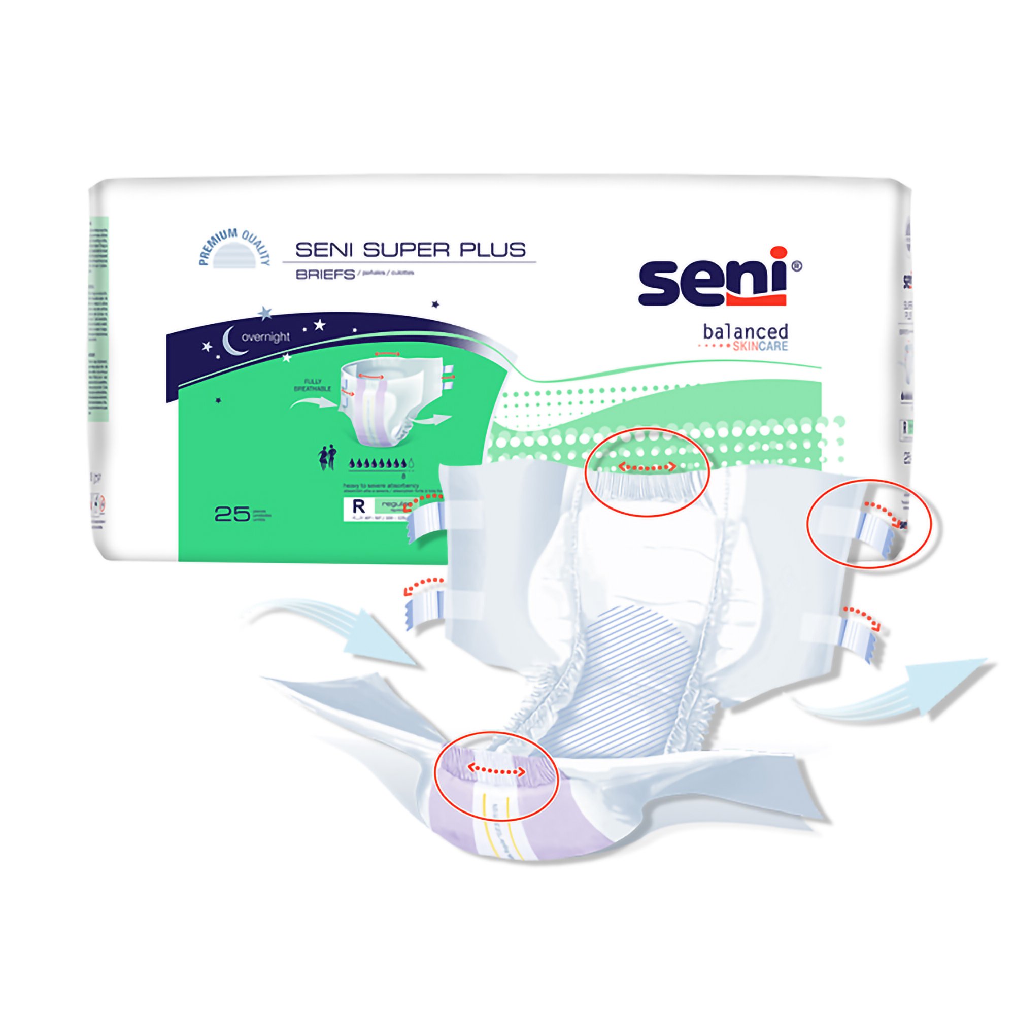 Seni® Super Plus Overnight Heavy to Severe Absorbency Incontinence Brief, Medium - Image 7