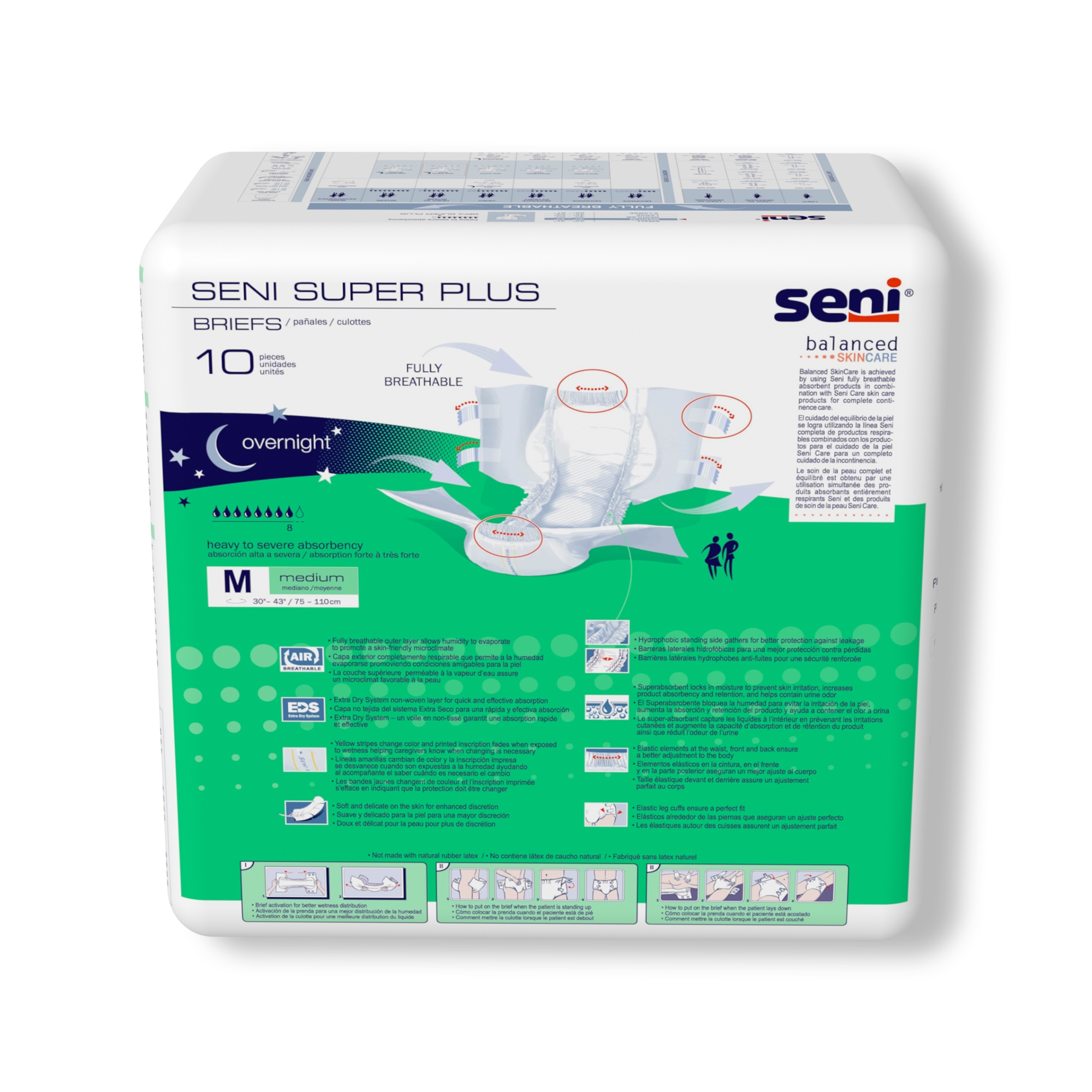 Seni® Super Plus Overnight Heavy to Severe Absorbency Incontinence Brief, Medium - Image 9
