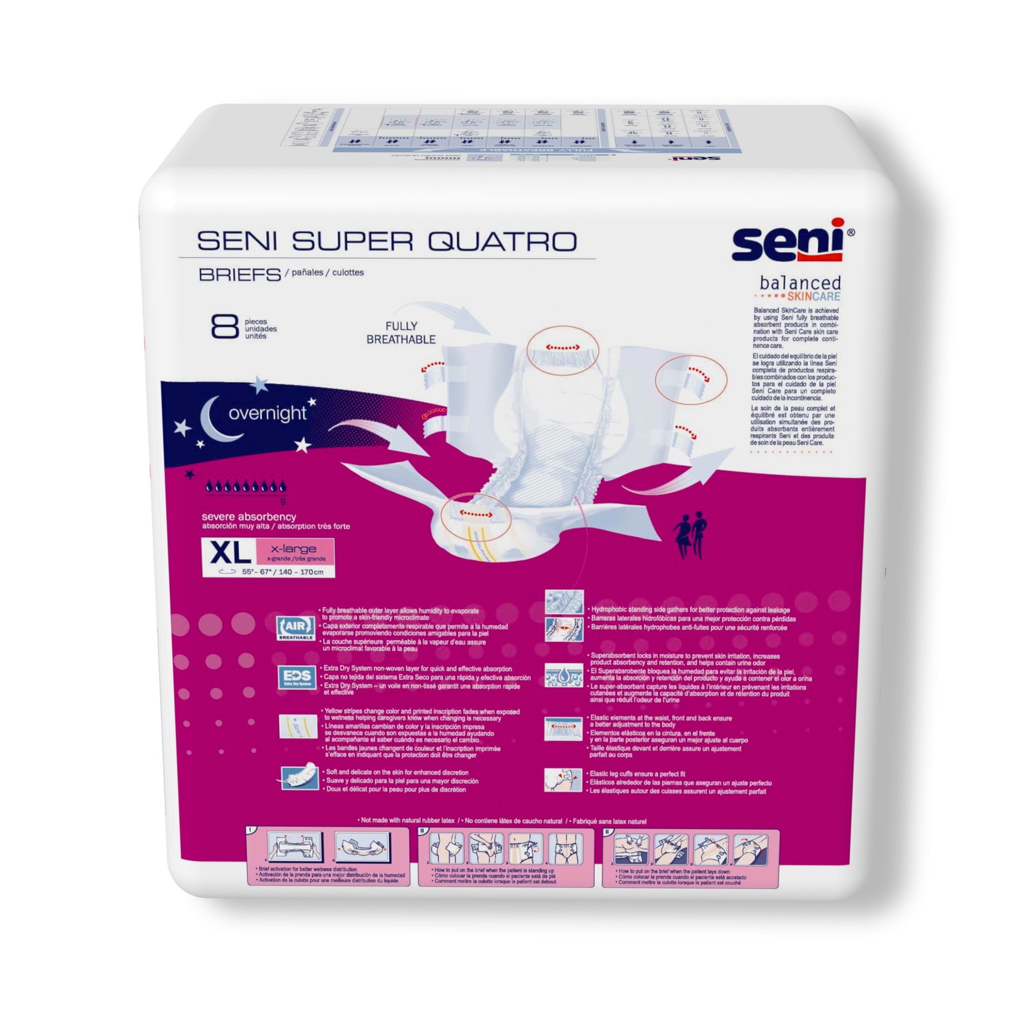 Seni® Super Quatro Severe Absorbency Incontinence Brief, Extra Large - Image 9