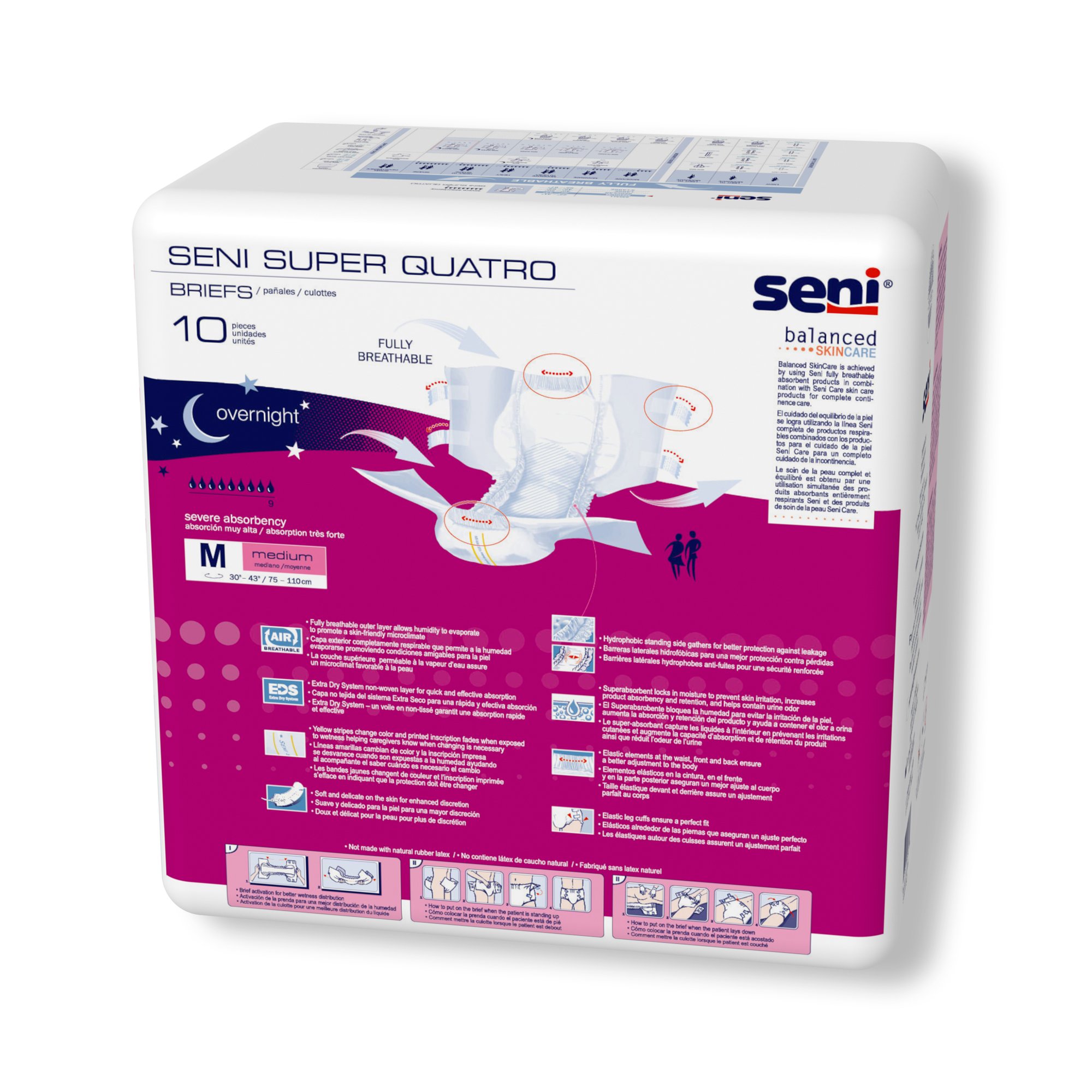 Seni® Super Quatro Severe Absorbency Incontinence Brief, Medium - Image 9