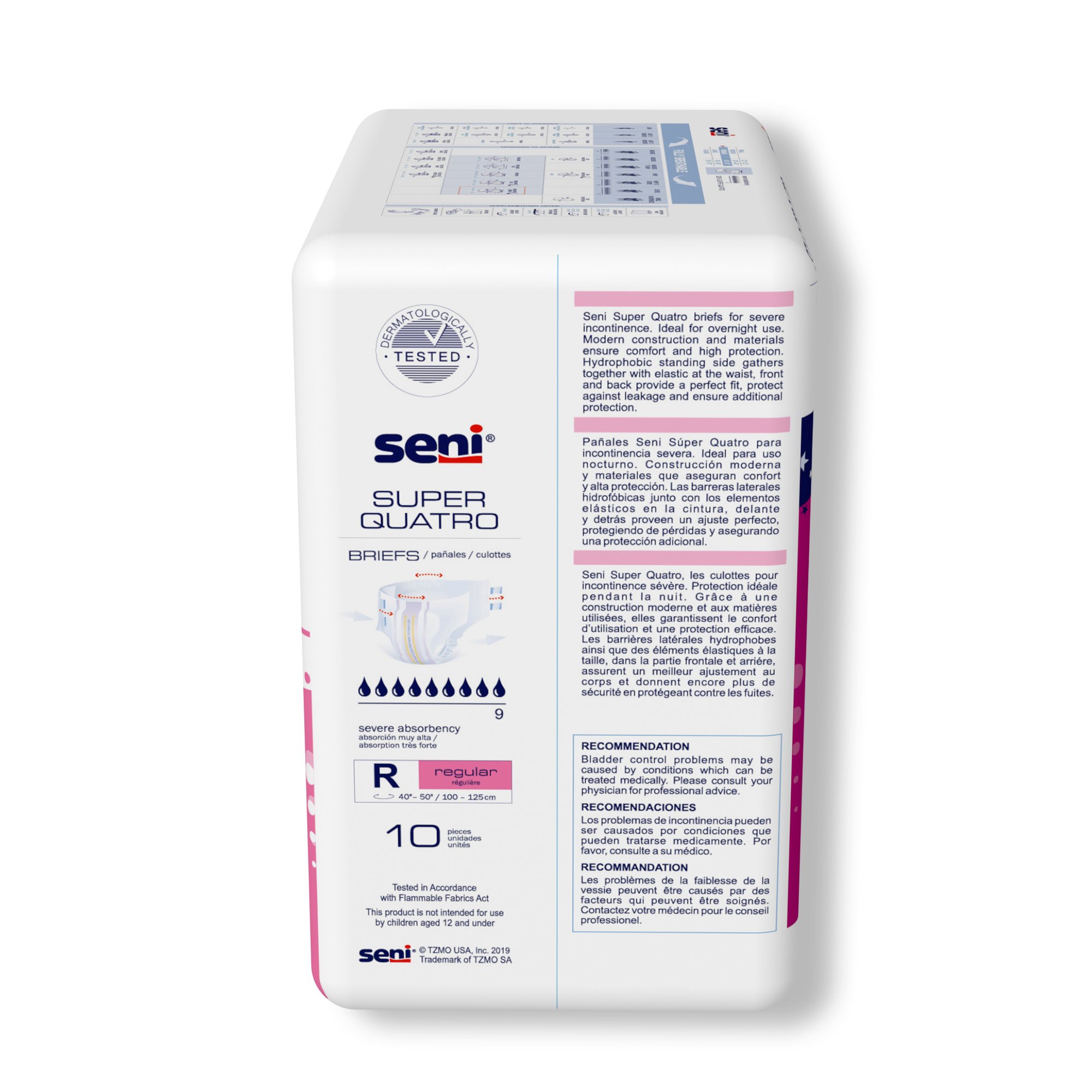 Seni® Super Quatro Severe Absorbency Incontinence Brief, Regular - Image 8