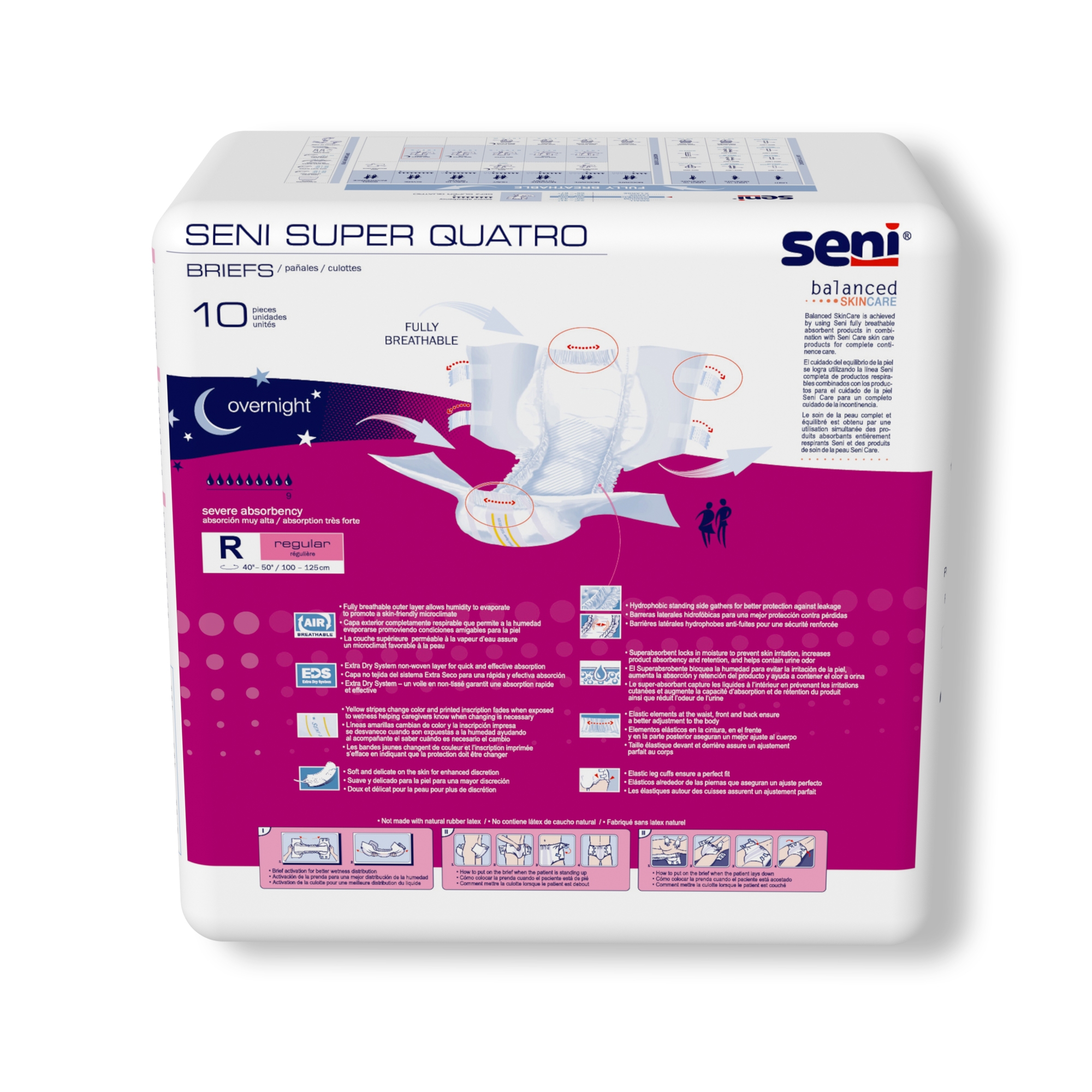 Seni® Super Quatro Severe Absorbency Incontinence Brief, Regular - Image 9