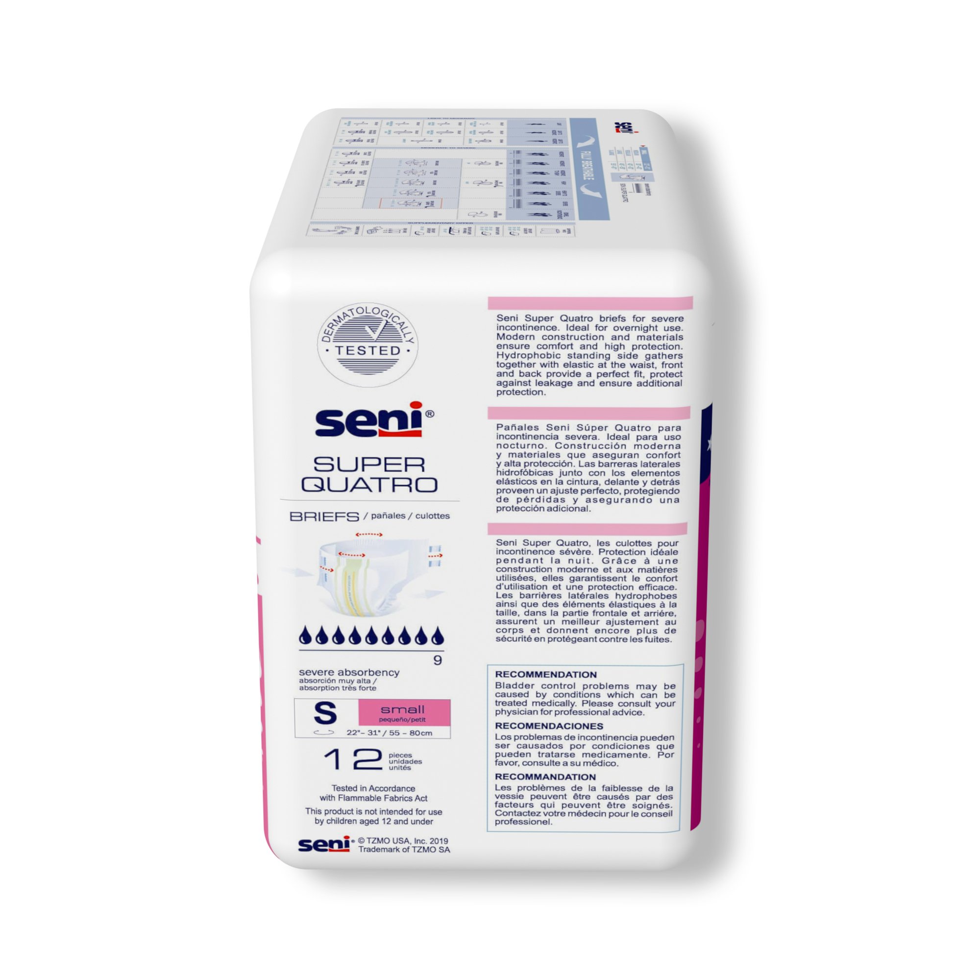 Seni® Super Quatro Severe Absorbency Incontinence Brief, Small - Image 8