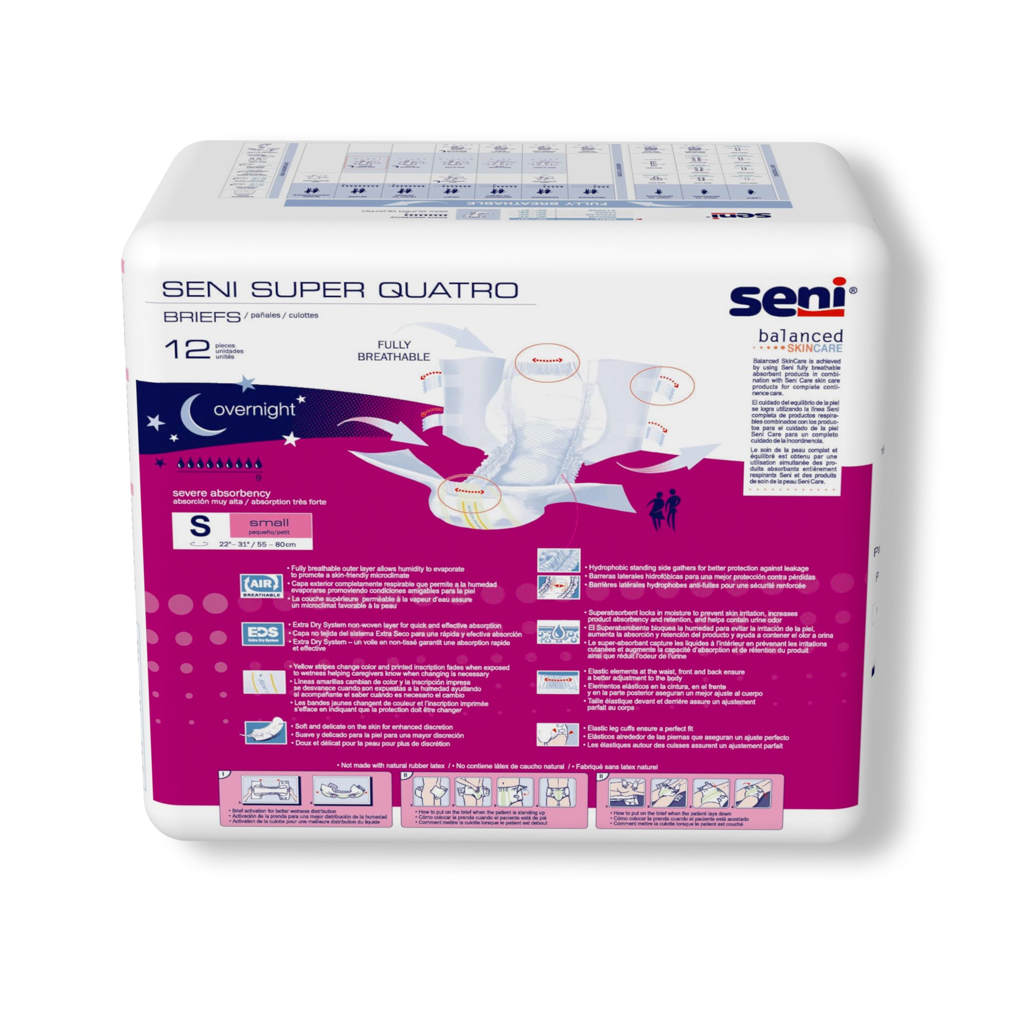 Seni® Super Quatro Severe Absorbency Incontinence Brief, Small - Image 9