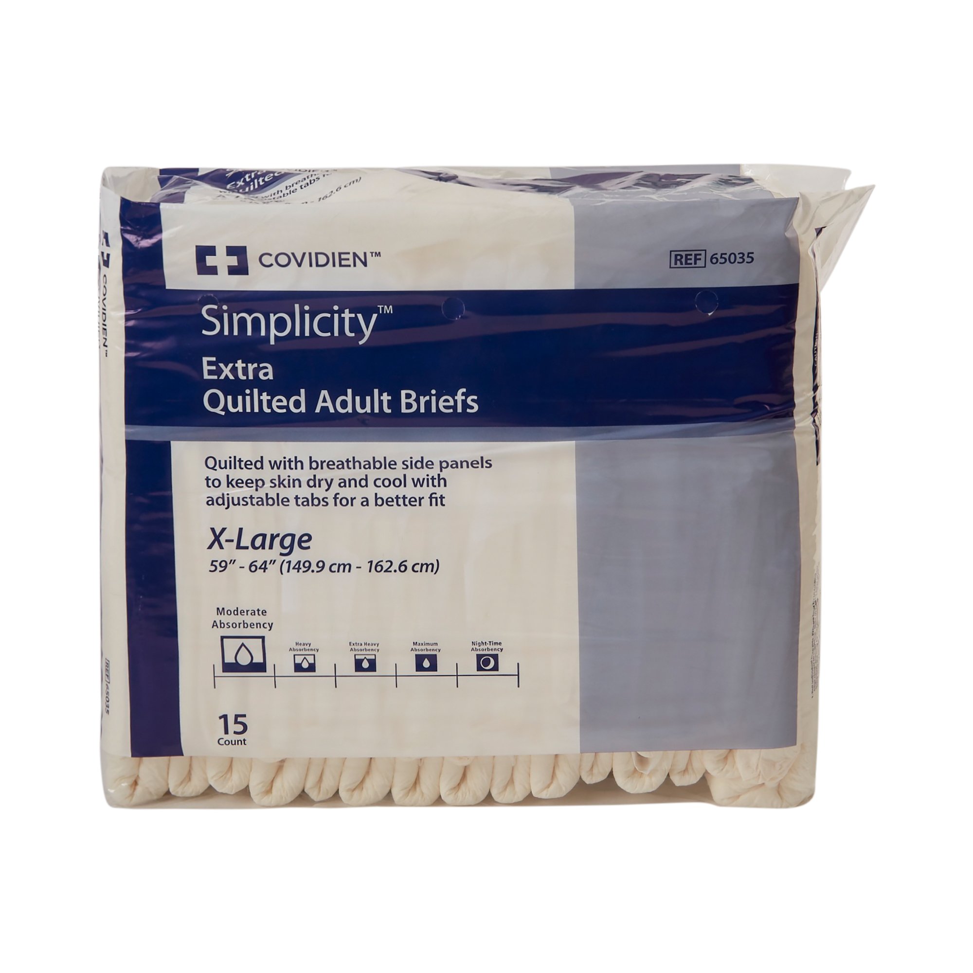 Simplicity Unisex Adult Incontinence Briefs, Moderate Absorbency, Extra Large - Image 2