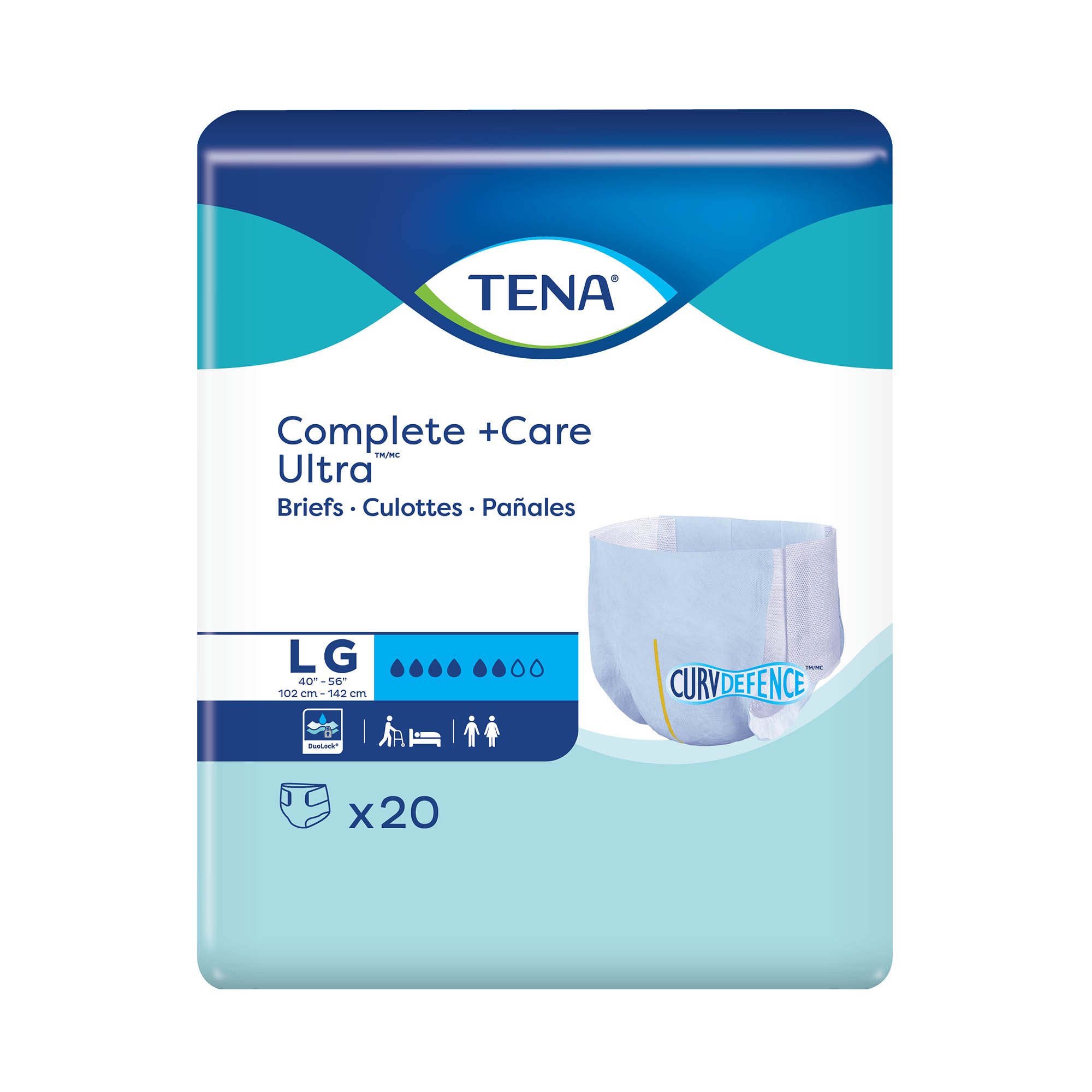 TENA Complete +Care Ultra™ Briefs with CurvDefence™, Large