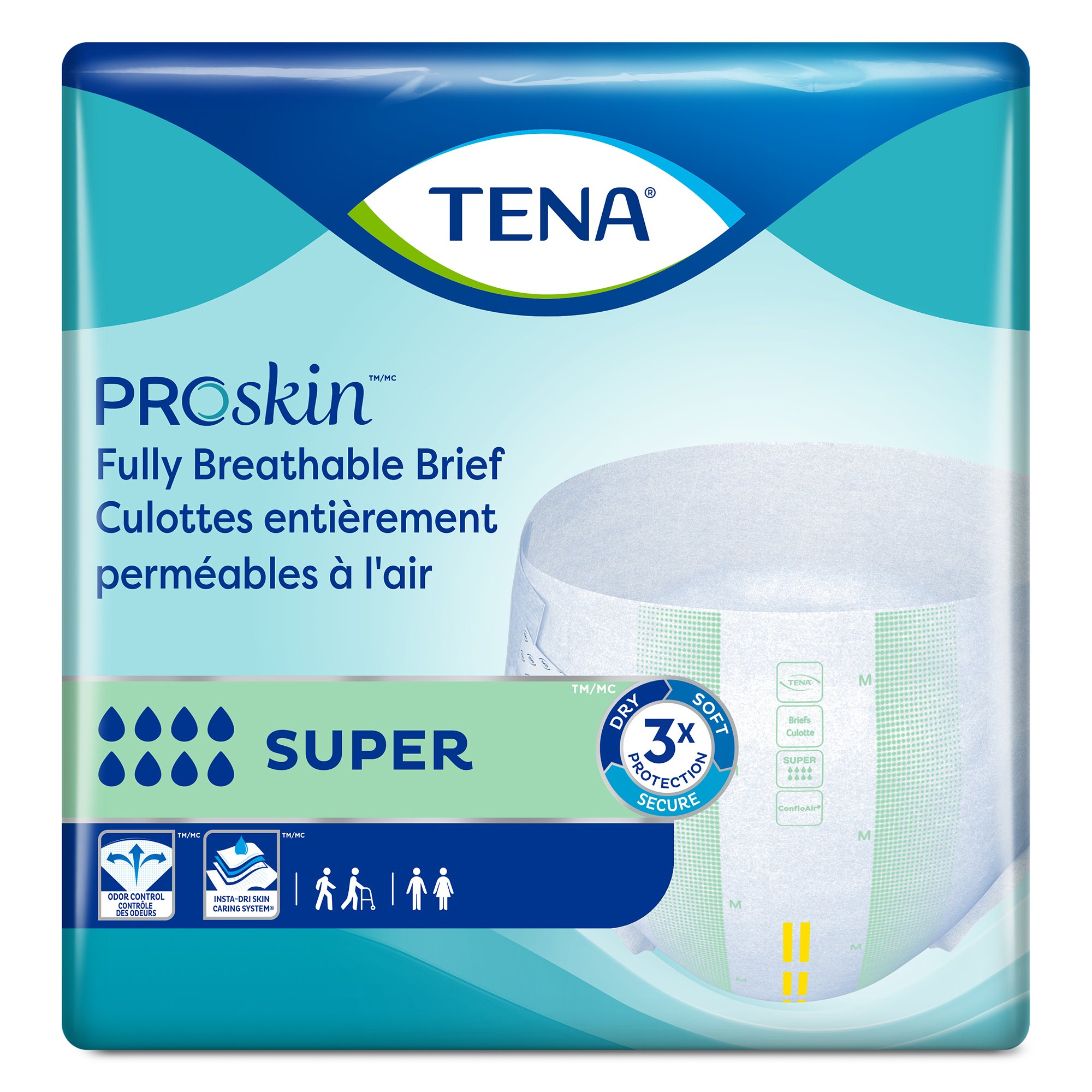 Tena Super Adult Heavy-Absorbent Incontinence Brief, Extra Large - Image 2