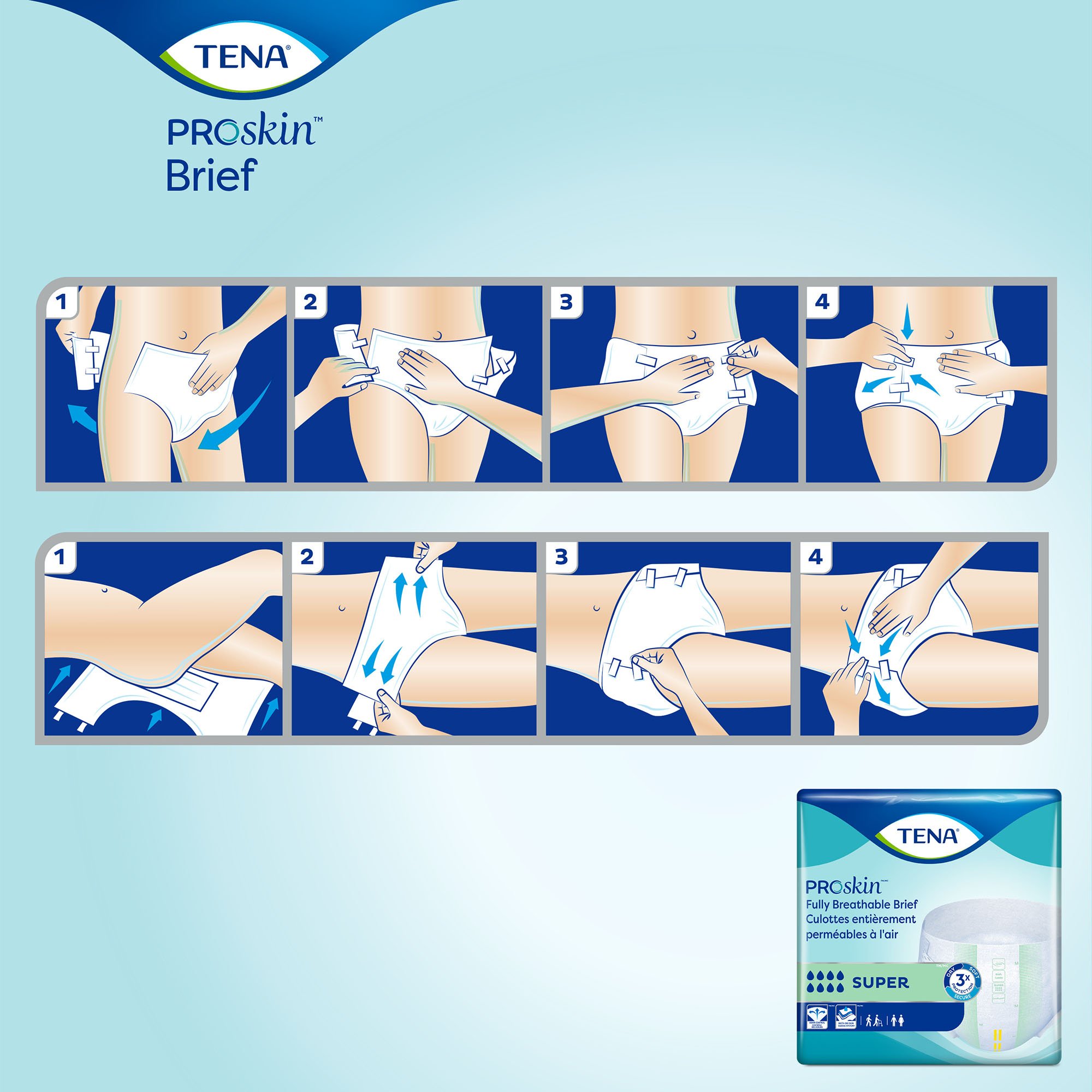 TENA Super Adult Heavy-Absorbent Incontinence Brief, Medium - Image 6