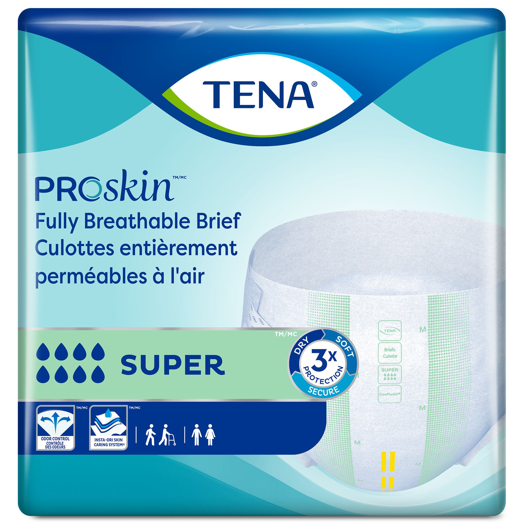 Tena Super Incontinence Briefs, Absorbent, Odor Control - Image 2