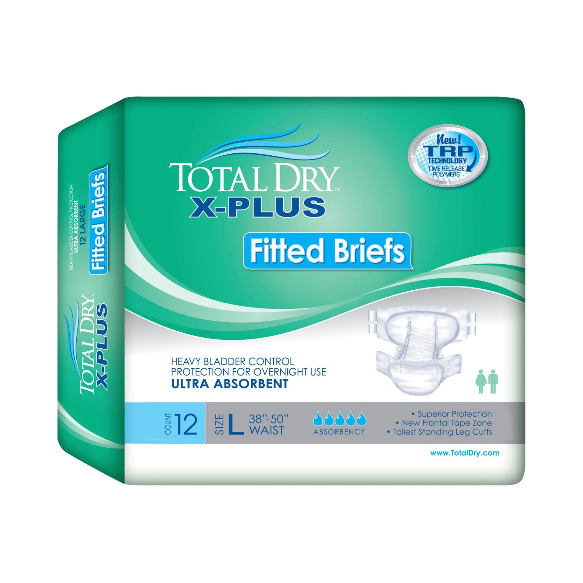 Total Dry™ X-Plus Ultra Absorbent Incontinence Brief, Extra Large