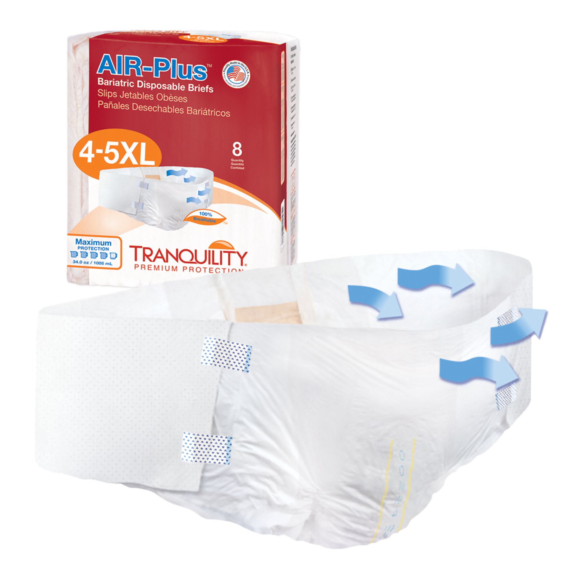 Tranquility® AIR-Plus™ Maximum Protection Bariatric Incontinence Brief - Image 3