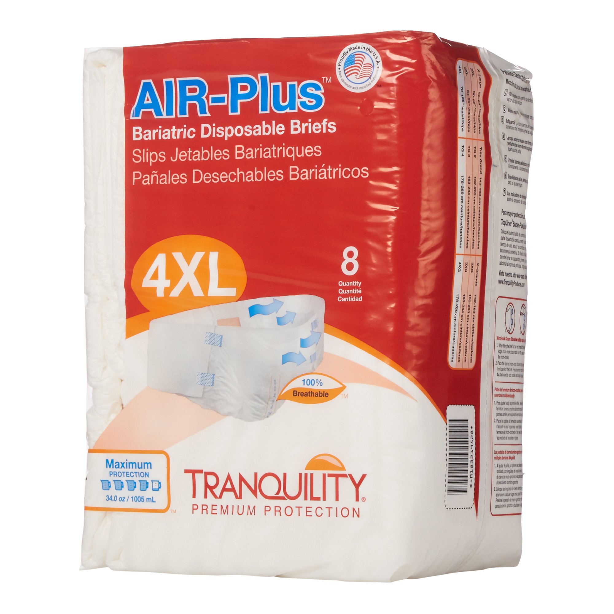 Tranquility® AIR-Plus™ Maximum Protection Bariatric Incontinence Brief - Image 4