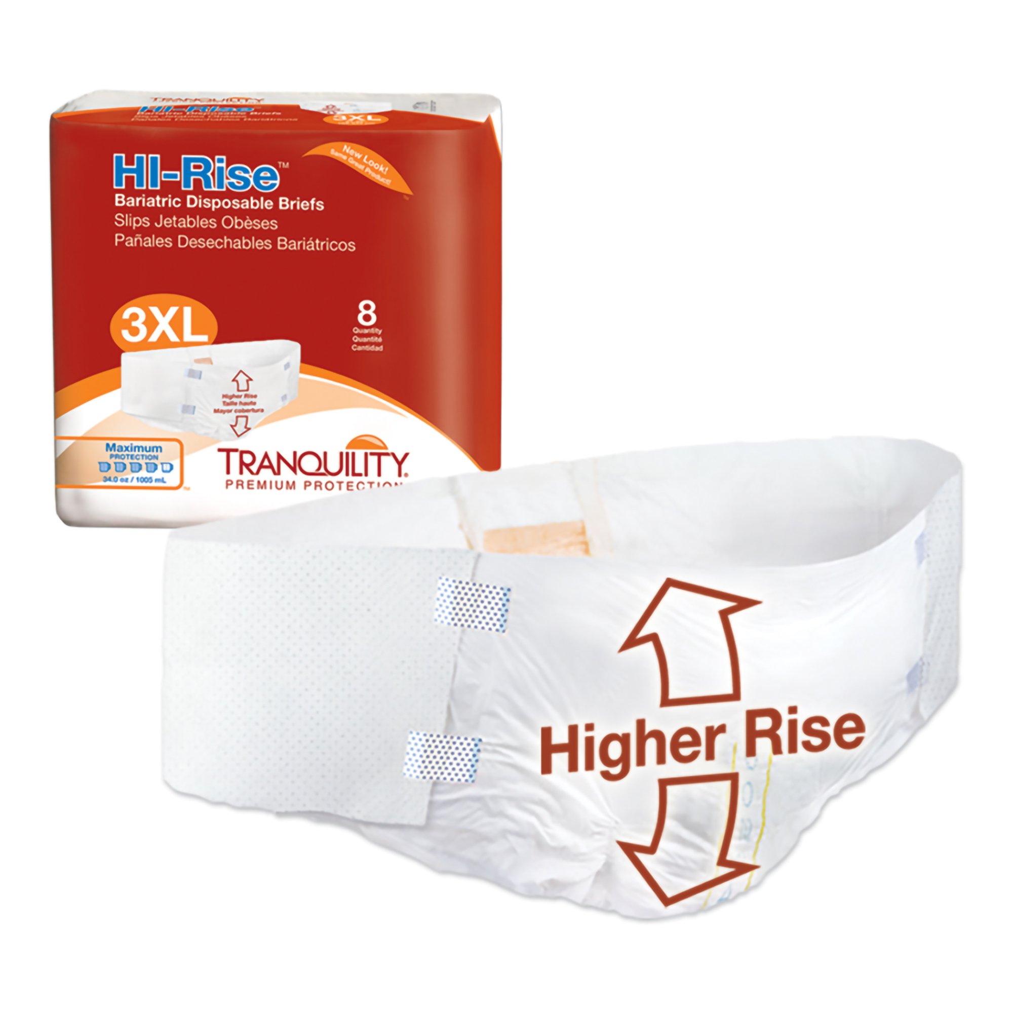 Tranquility® HI-Rise™ Maximum Absorbency Bariatric Incontinence Brief - Image 2