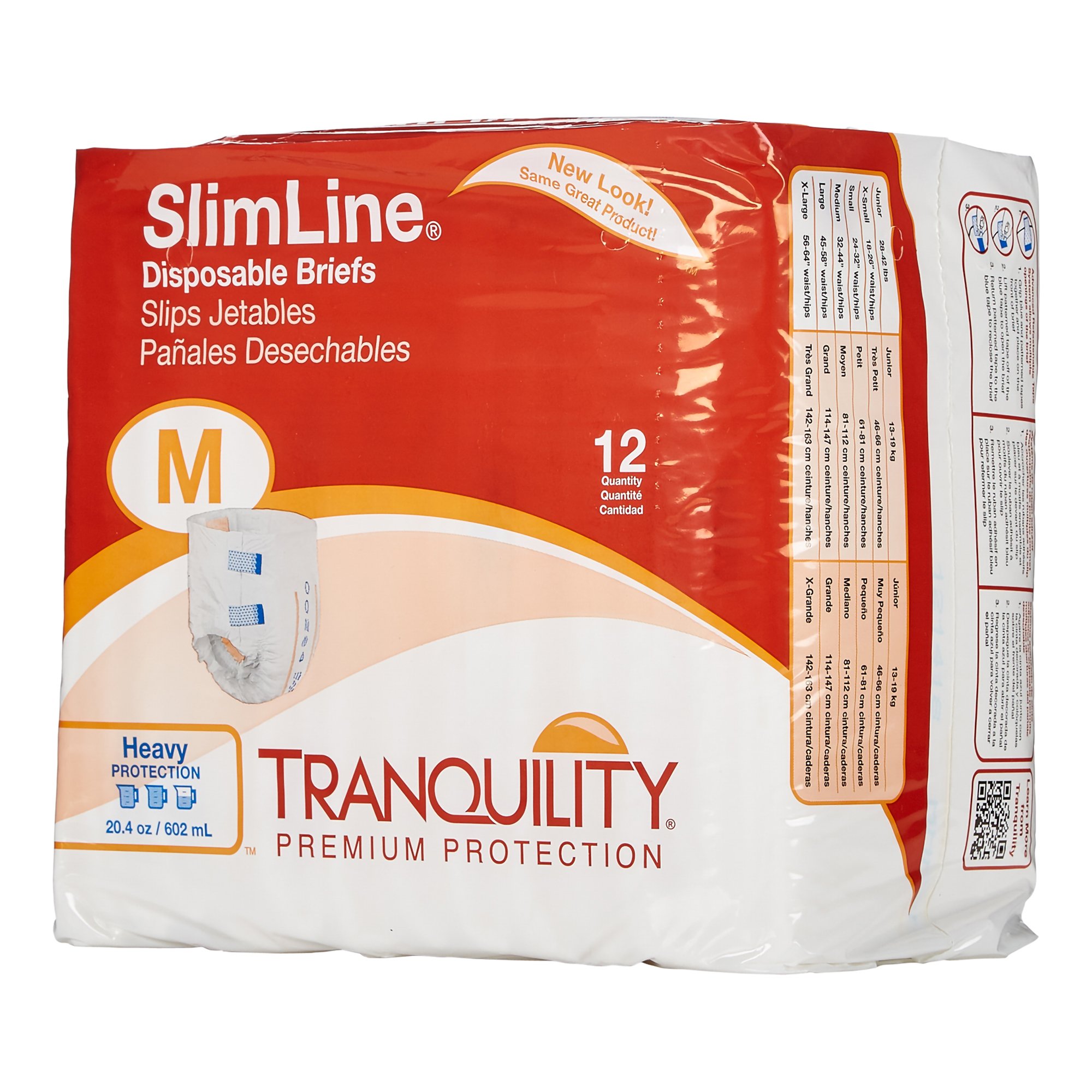 Tranquility® SlimLine® Heavy Protection Incontinence Brief, Medium - Image 4