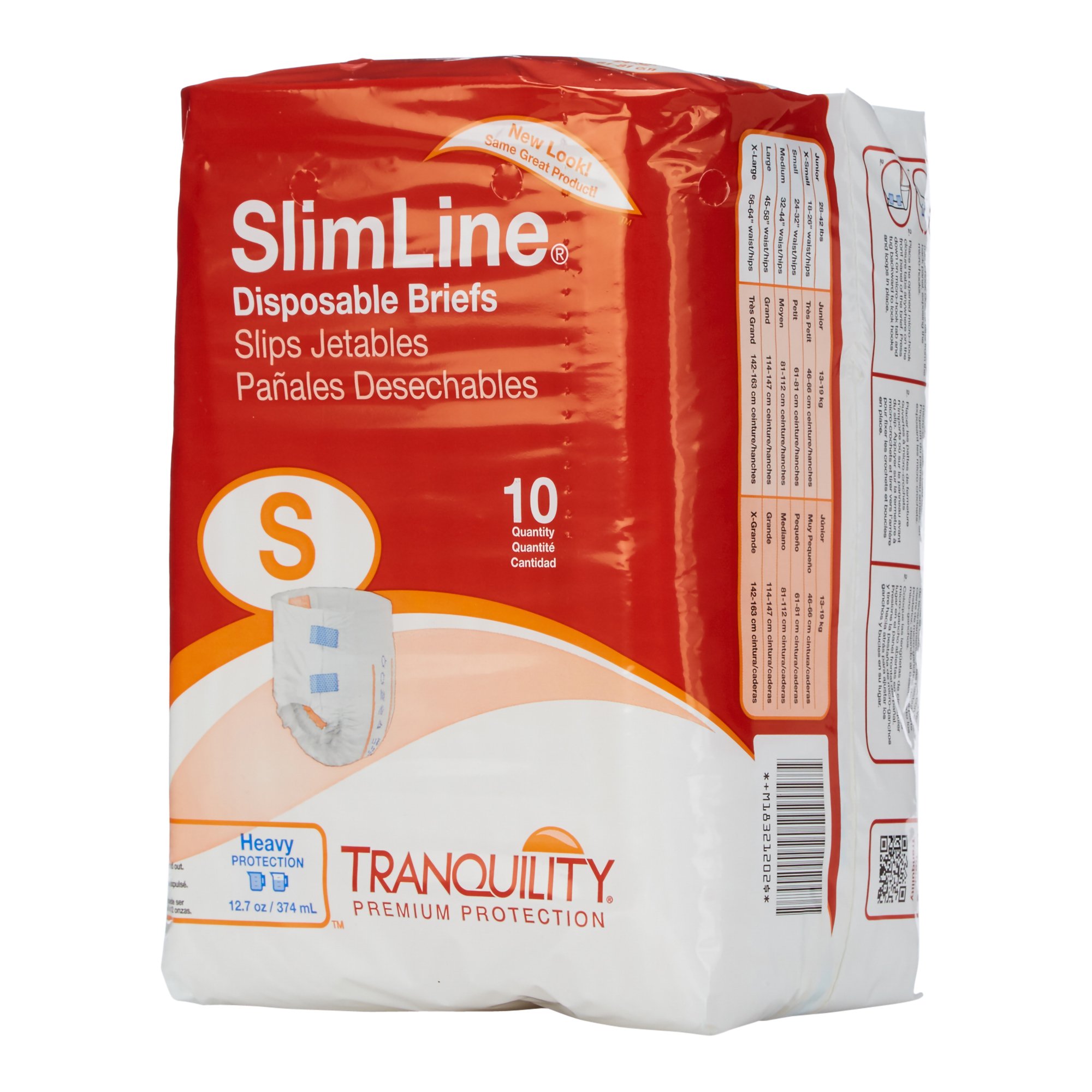 Tranquility® SlimLine® Heavy Protection Incontinence Brief, Small - Image 4