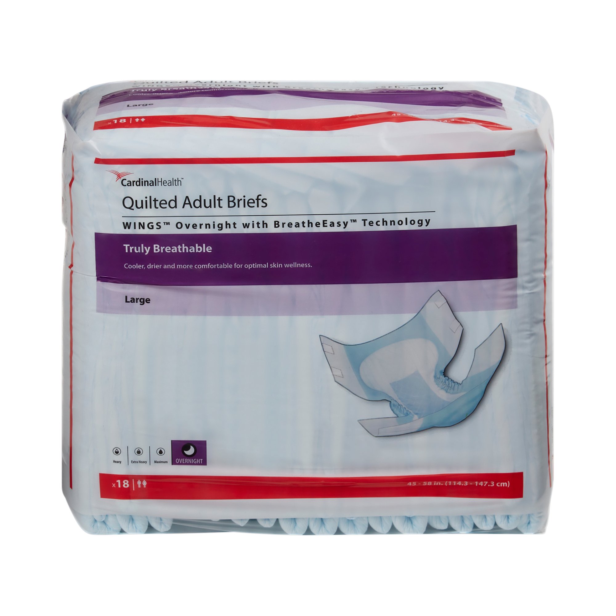Wings™ Overnight Absorbency Incontinence Brief, Large - Image 4