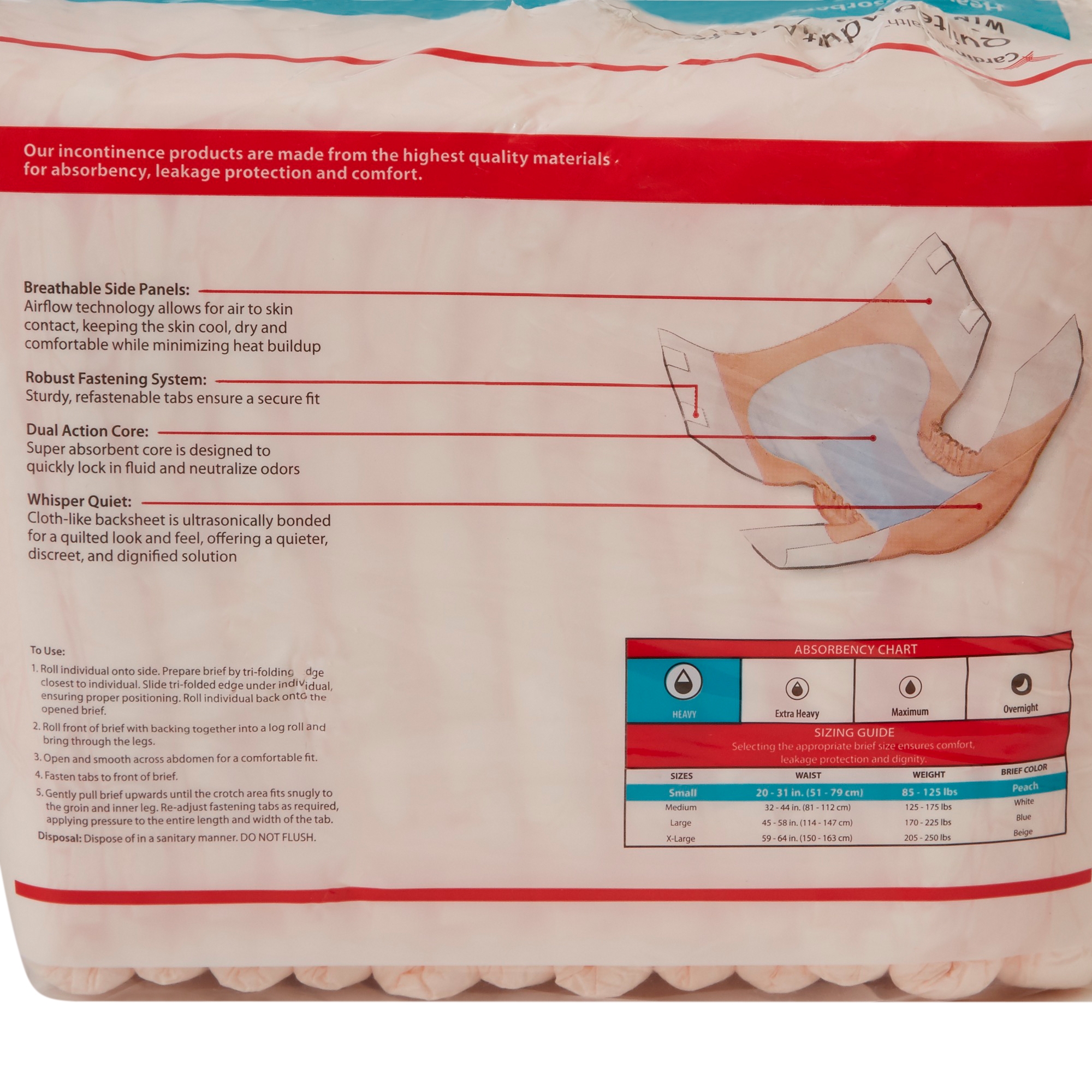 Wings™ Plus Heavy Absorbency Incontinence Brief, Small - Image 4