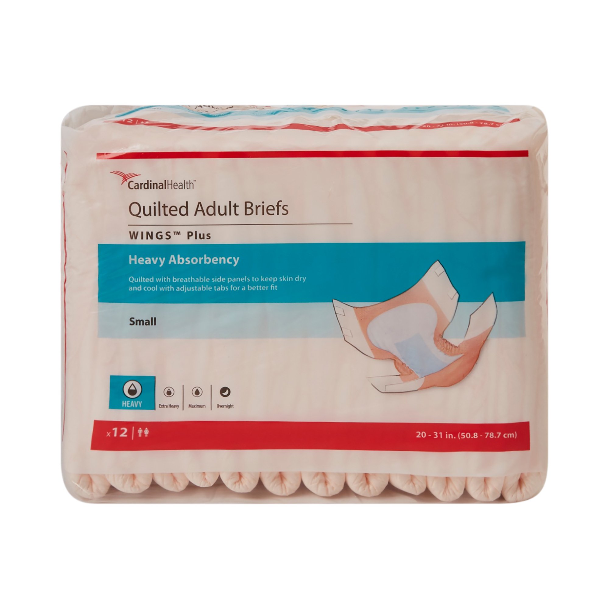 Wings™ Plus Heavy Absorbency Incontinence Brief, Small - Image 2