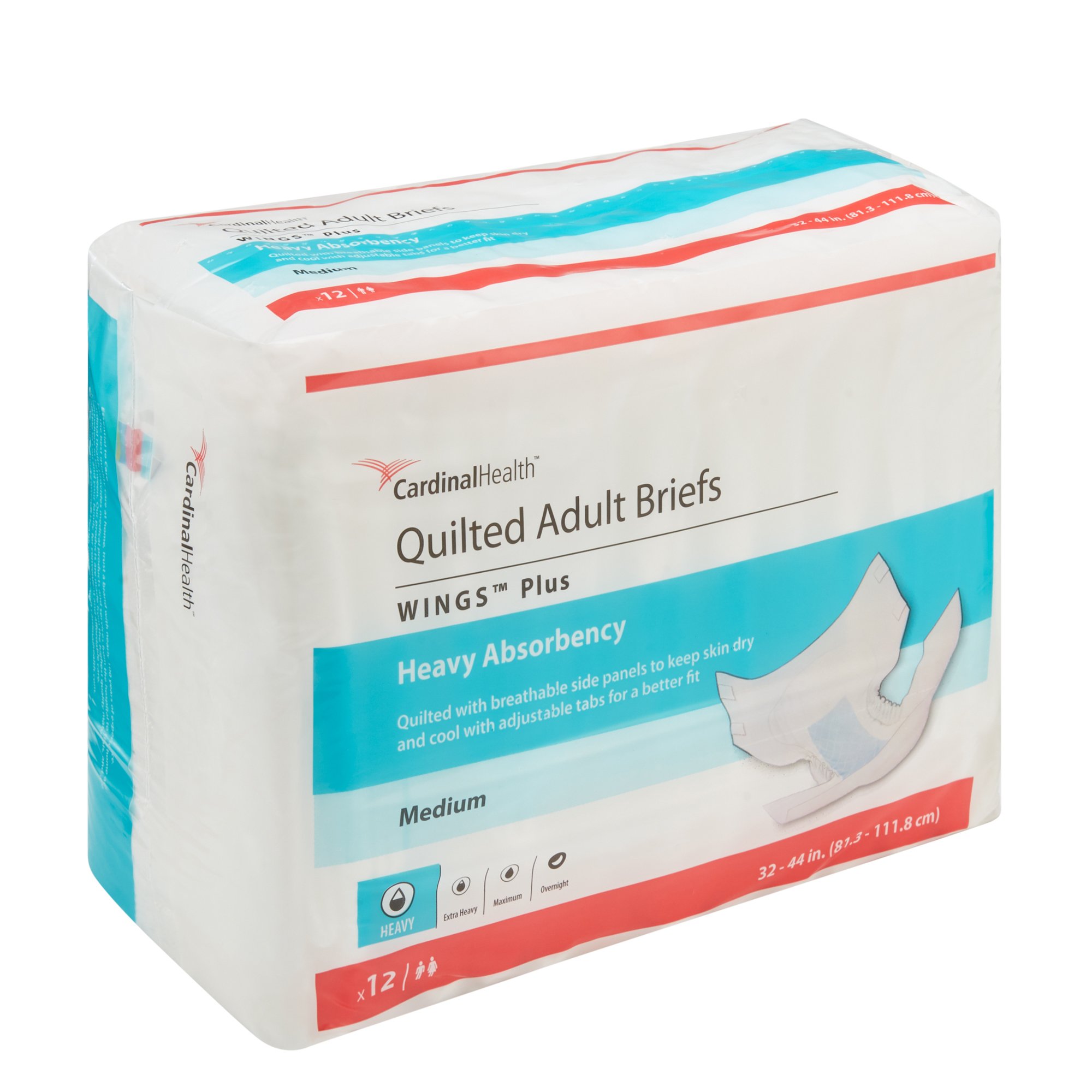 Wings™ Plus Quilted Heavy Absorbency Incontinence Brief, Medium - Image 2