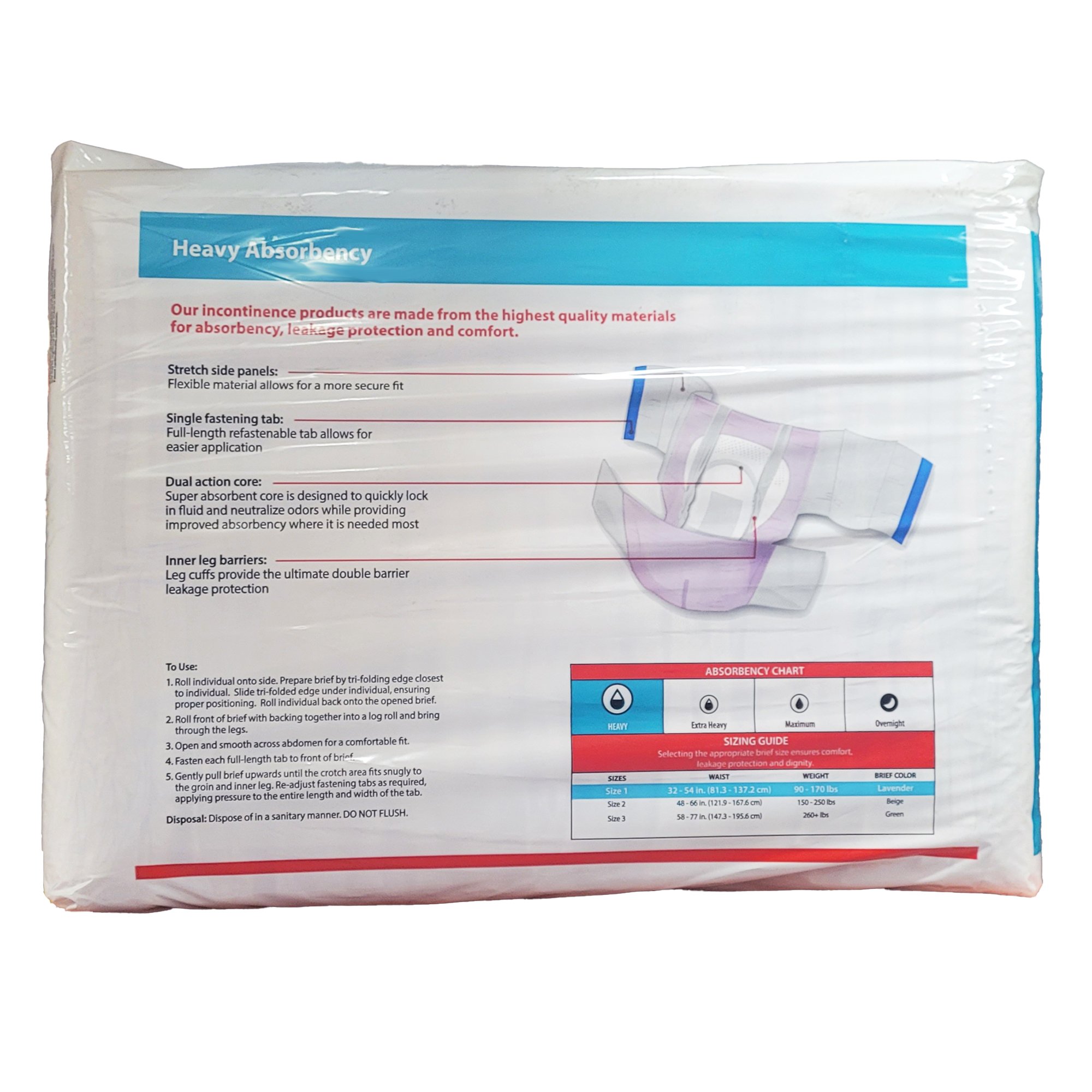 Wings™ Plus Quilted Stretch Heavy Absorbency Incontinence Briefs, Size 1 - Image 3