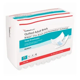 Wings™ Quilted Plus with BreatheEasy™ Technology Incontinence Brief, Medium