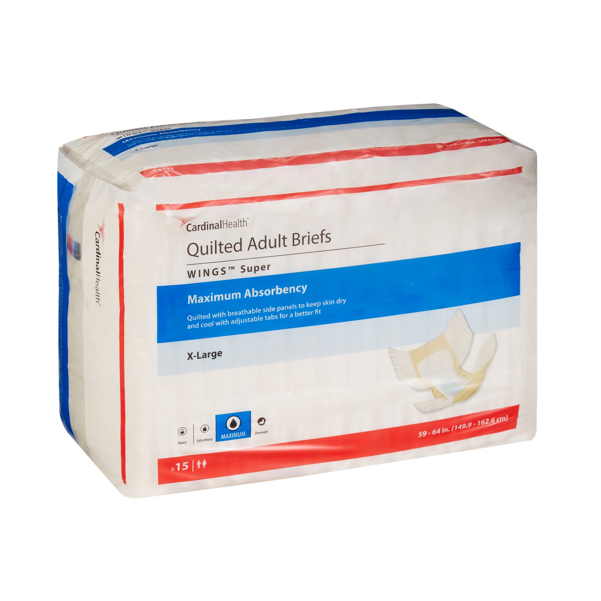 Wings™ Super Quilted Maximum Absorbency Incontinence Brief, Extra Large - Image 3