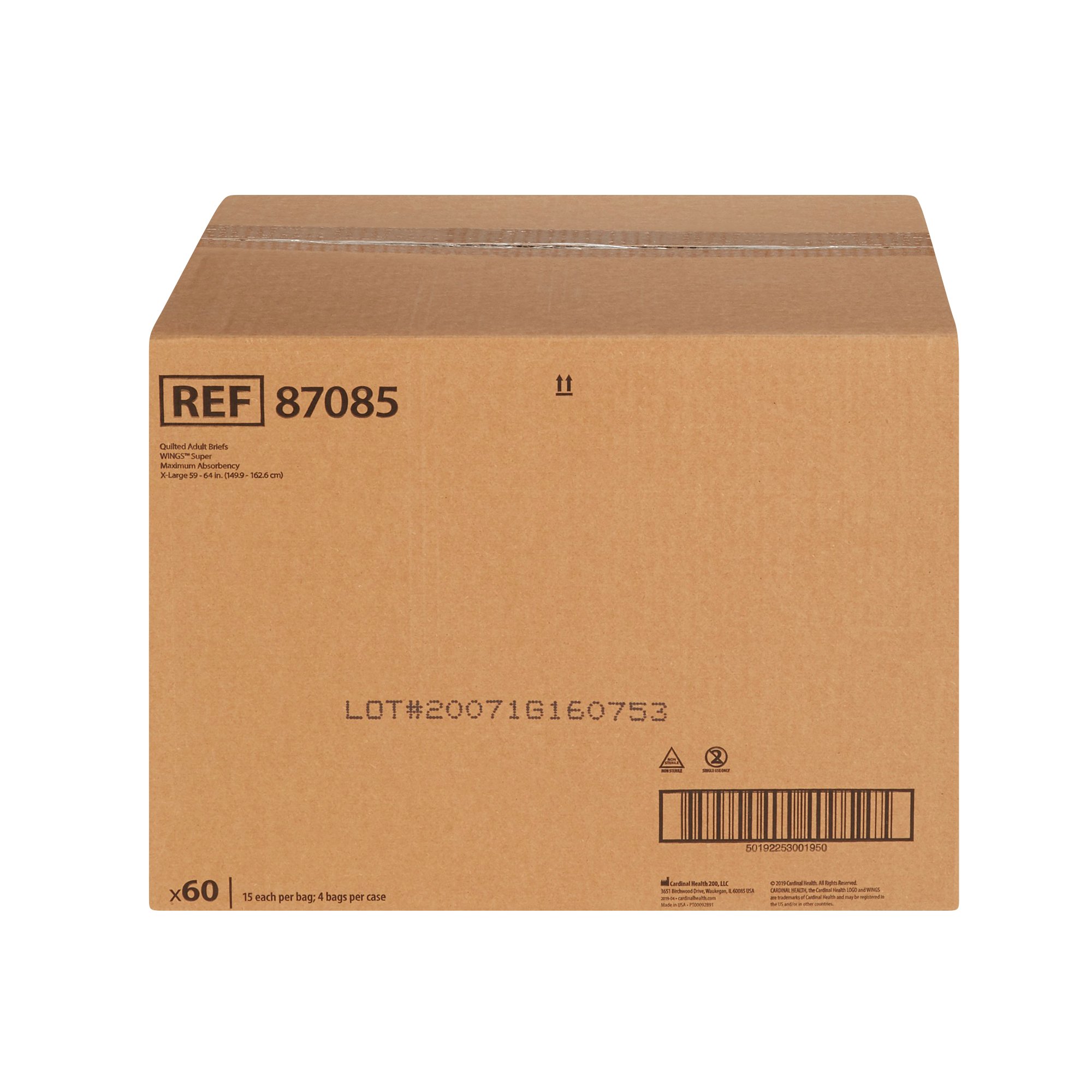 Wings™ Super Quilted Maximum Absorbency Incontinence Brief, Extra Large - Image 4