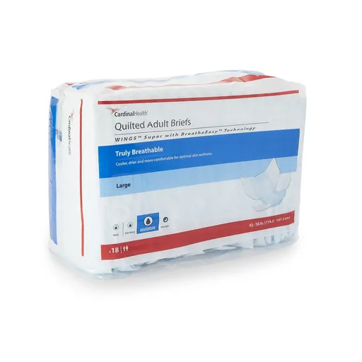 Wings™ Super Quilted Maximum Absorbency Incontinence Brief, Large