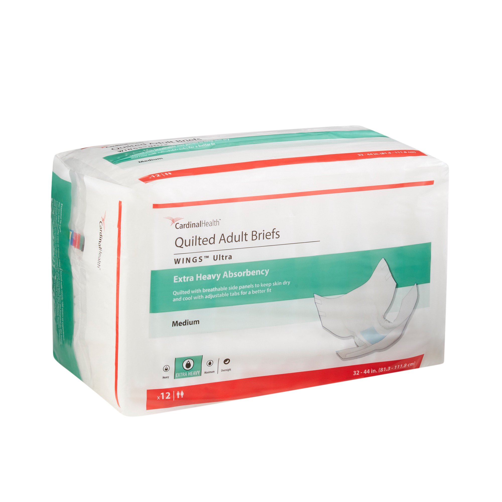 Wings™ Ultra Quilted Extra Heavy Absorbency Incontinence Brief, Medium - Image 3