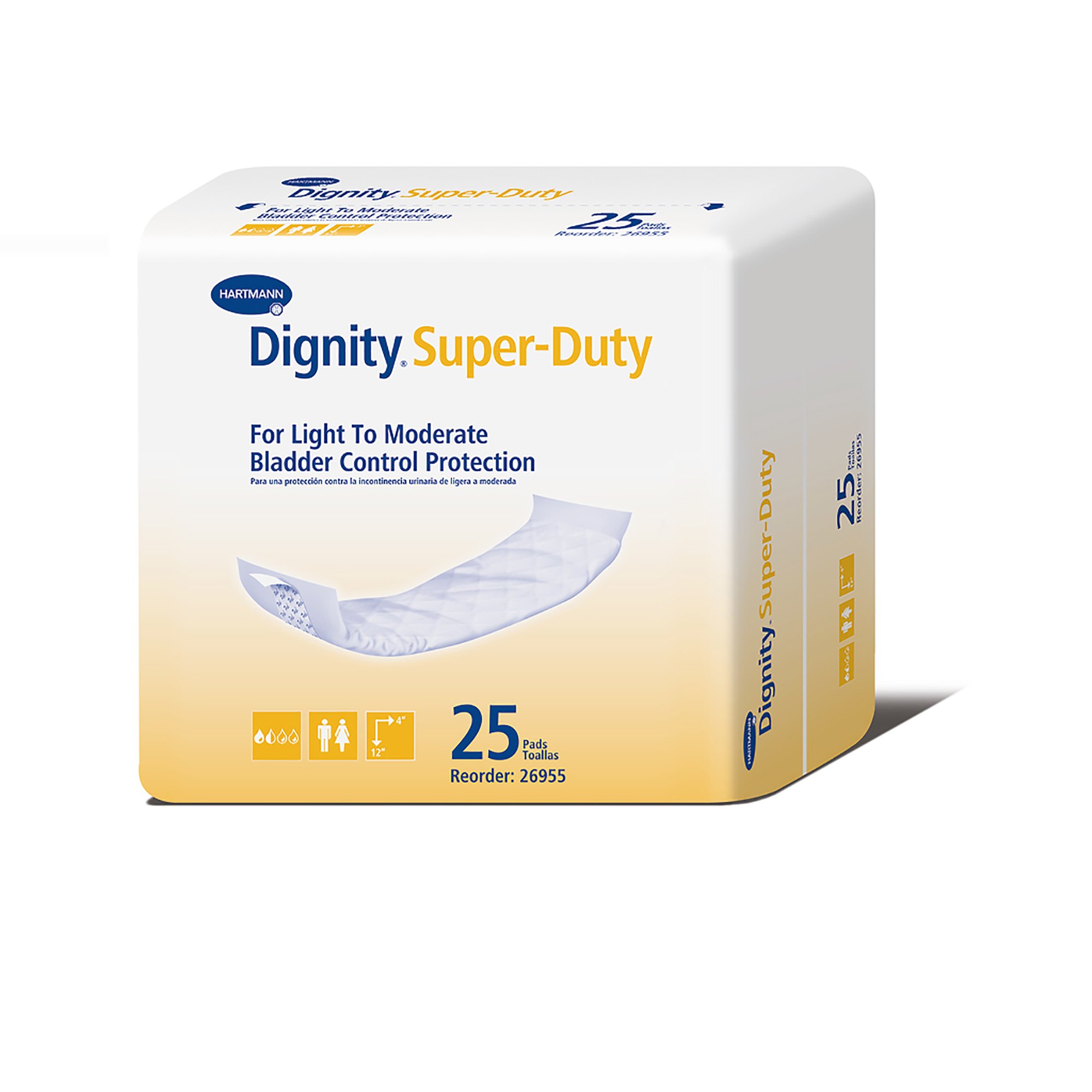 Dignity Incontinence Liner, Moderate Absorbency, Polymer Core, 4 x 12 Inch