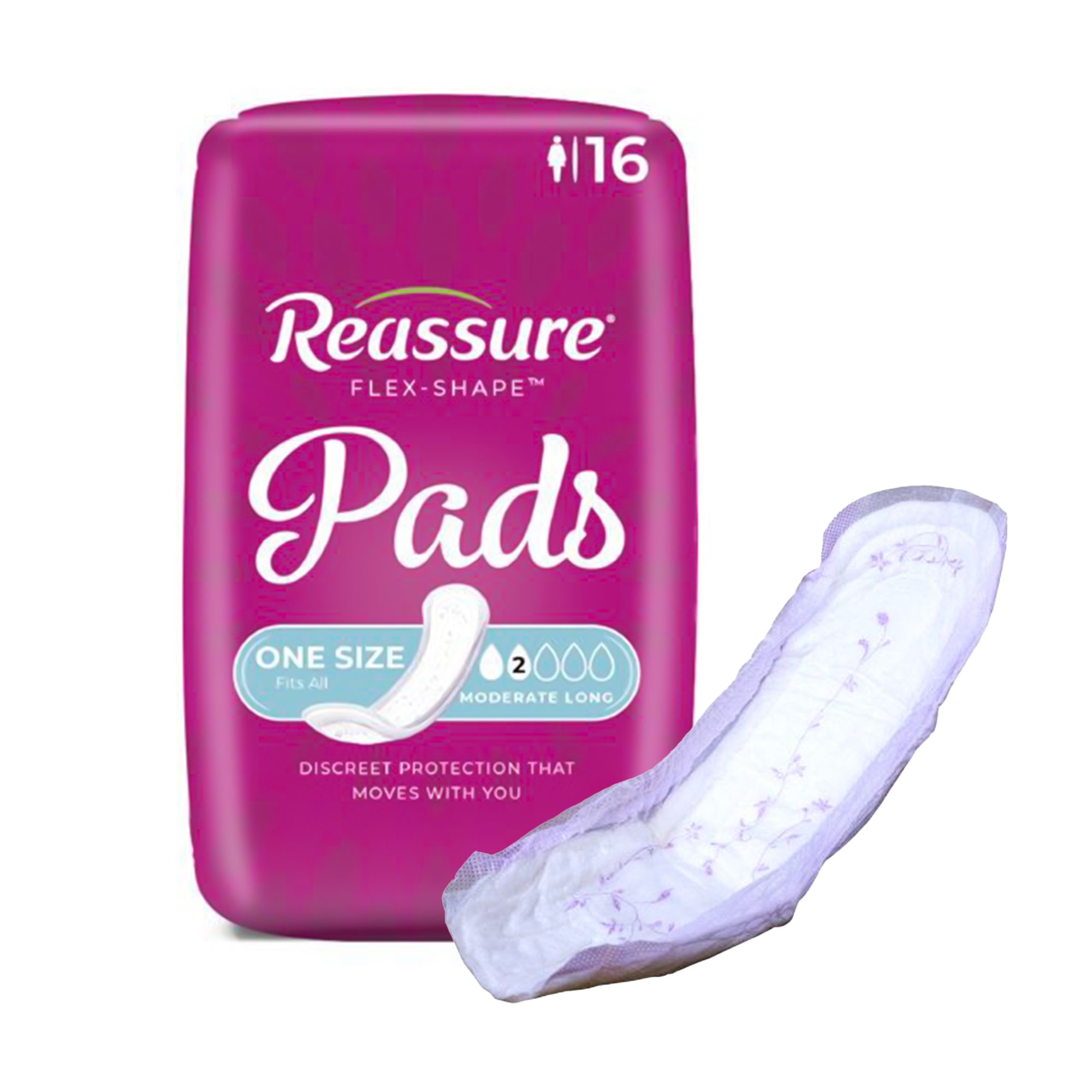 Reassure® Flex-Shape Pad™ Long Incontinence Liner