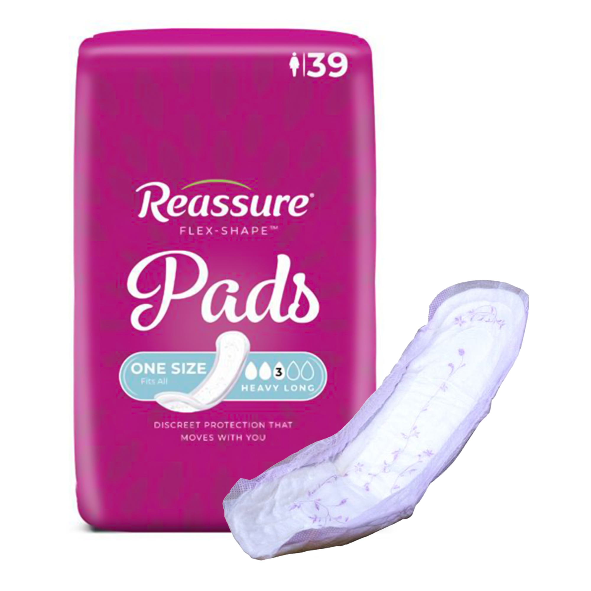 Reassure® Flex-Shape Pad™ Long Incontinence Liner