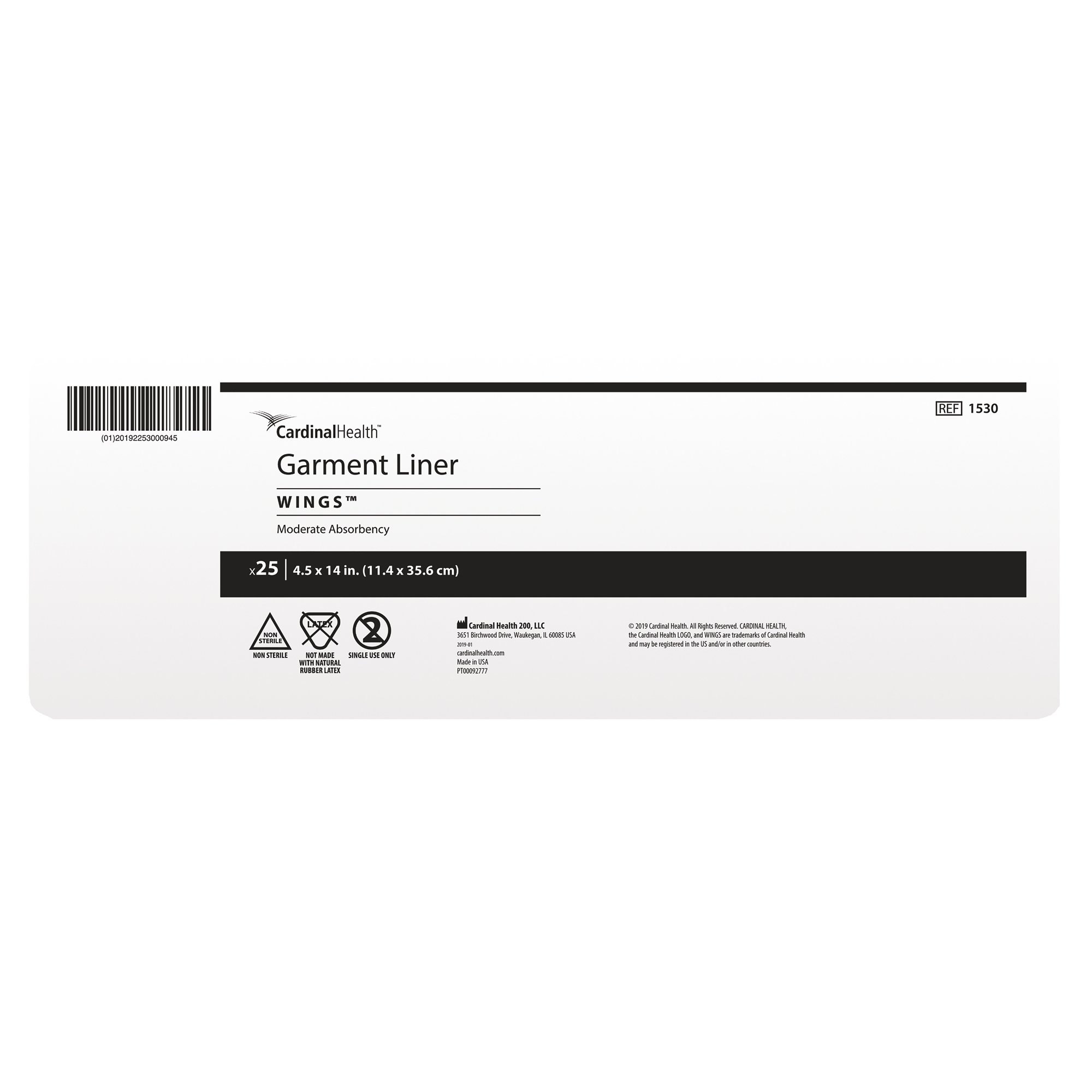 Simplicity™ Light Incontinence Liner, 4.5 x 14 Inch