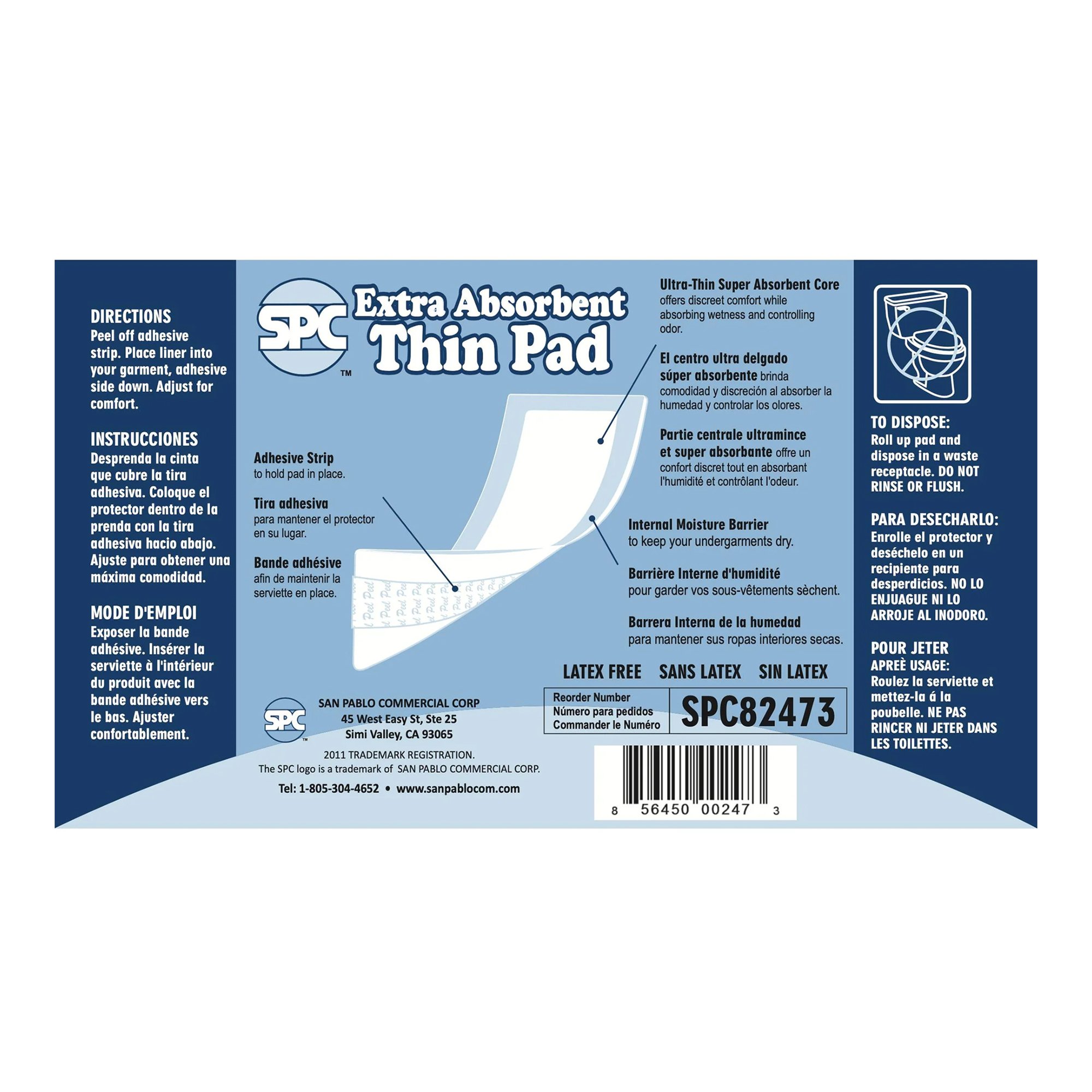 SPC Incontinence Liner, 12 Inch Length - Image 3