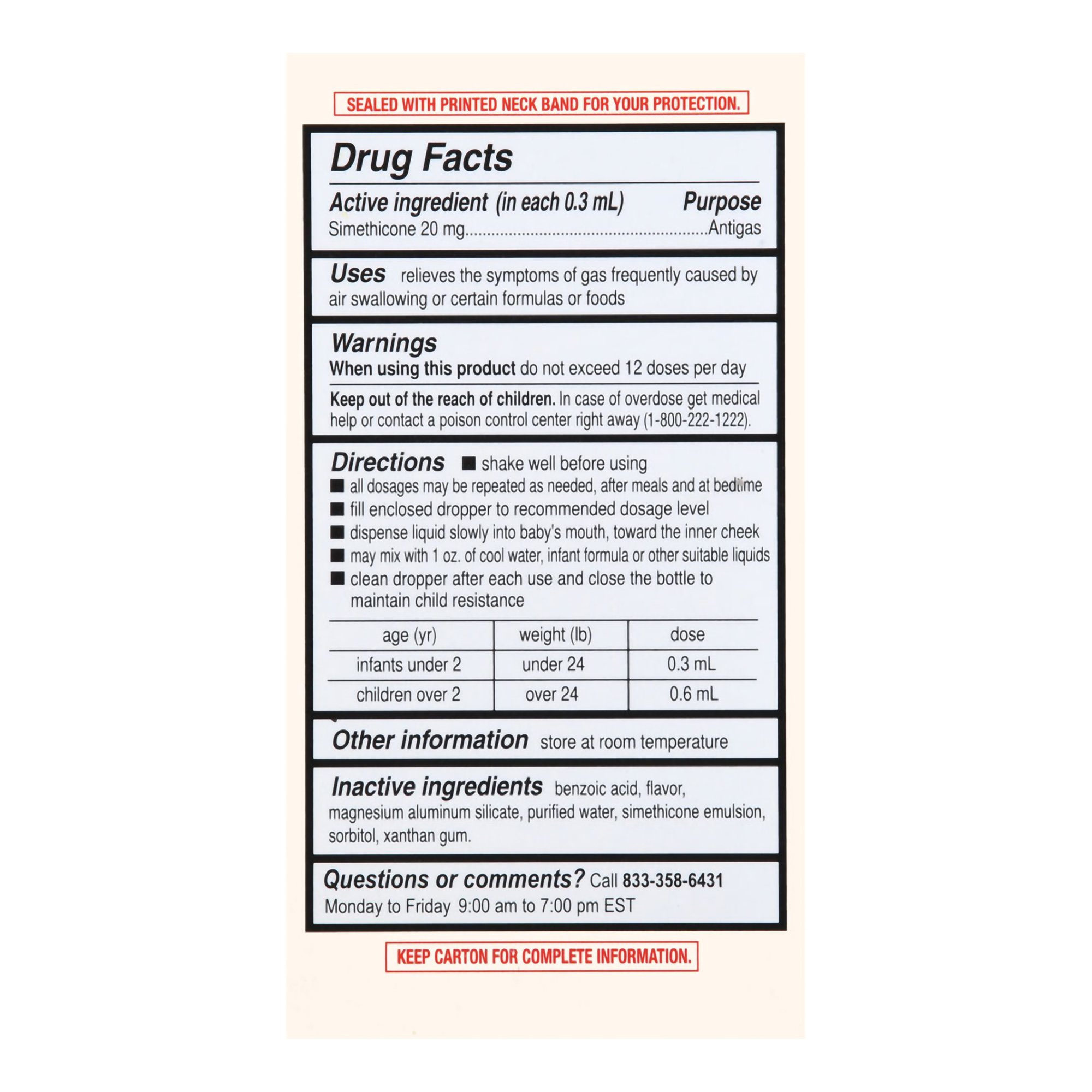 Foster & Thrive™ Simethicone Infant Gas Relief, 1-ounce Dropper Bottle - Image 2