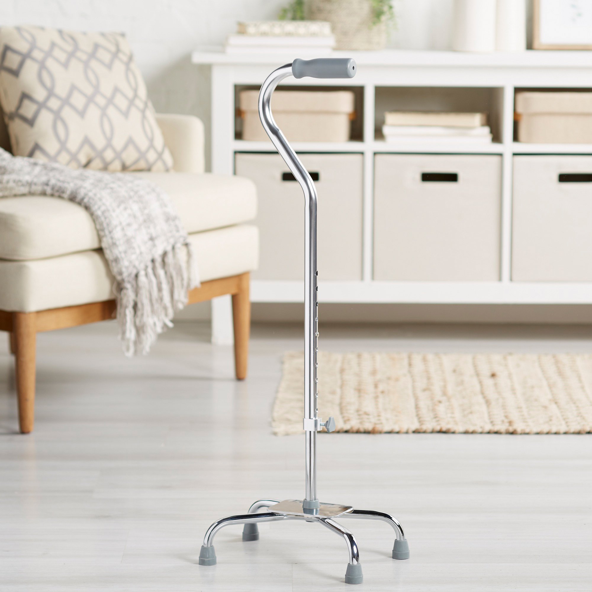 McKesson Steel Chrome Offset Quad Cane, 29 - 37.5 Inch - Image 5