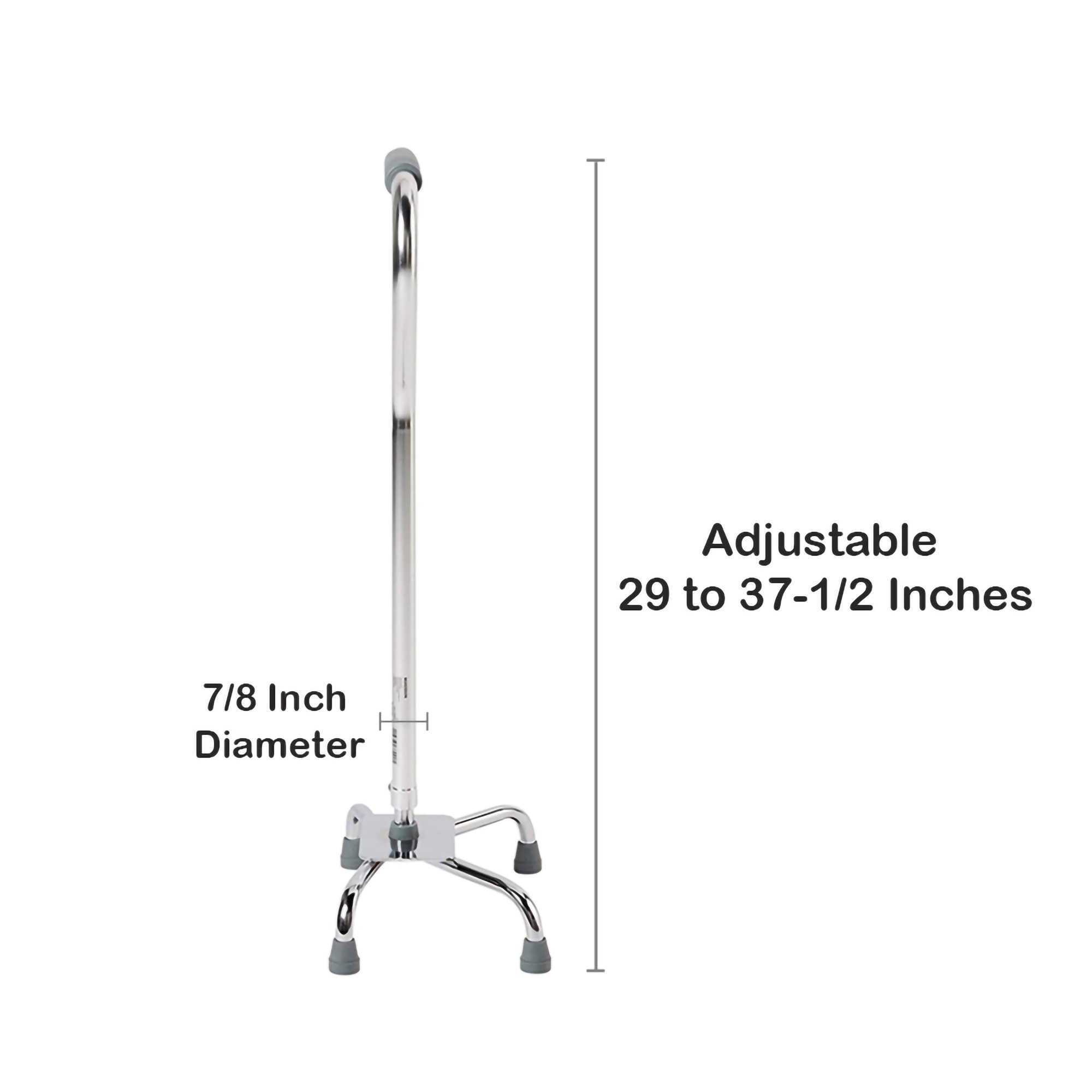 McKesson Steel Chrome Offset Quad Cane, 29 - 37.5 Inch - Image 4
