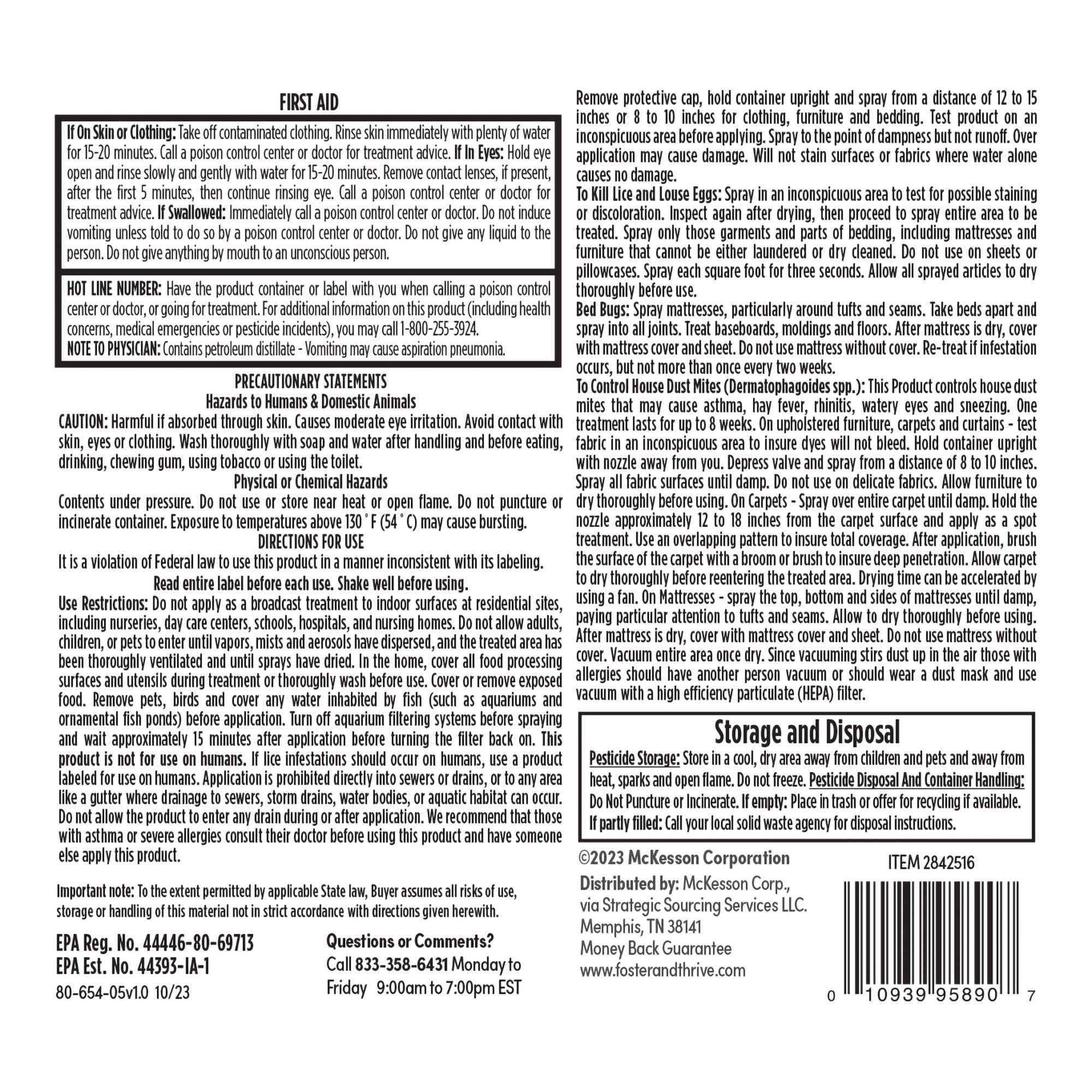 Foster & Thrive™ Lice, Bedbug, and Mite Furniture Spray, 5-ounce aerosol spray - Image 2