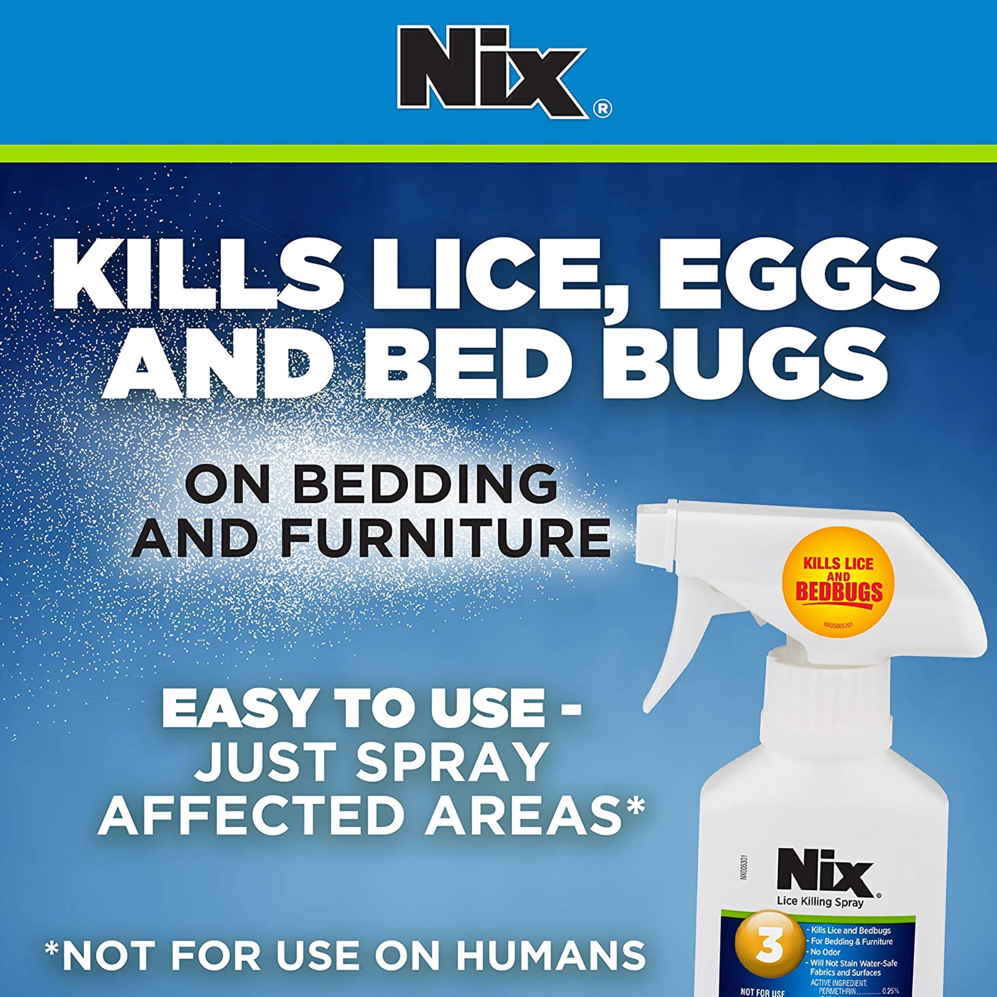 Nix® Lice Killing Furniture Treatment Spray, 5-ounce bottle - Image 3