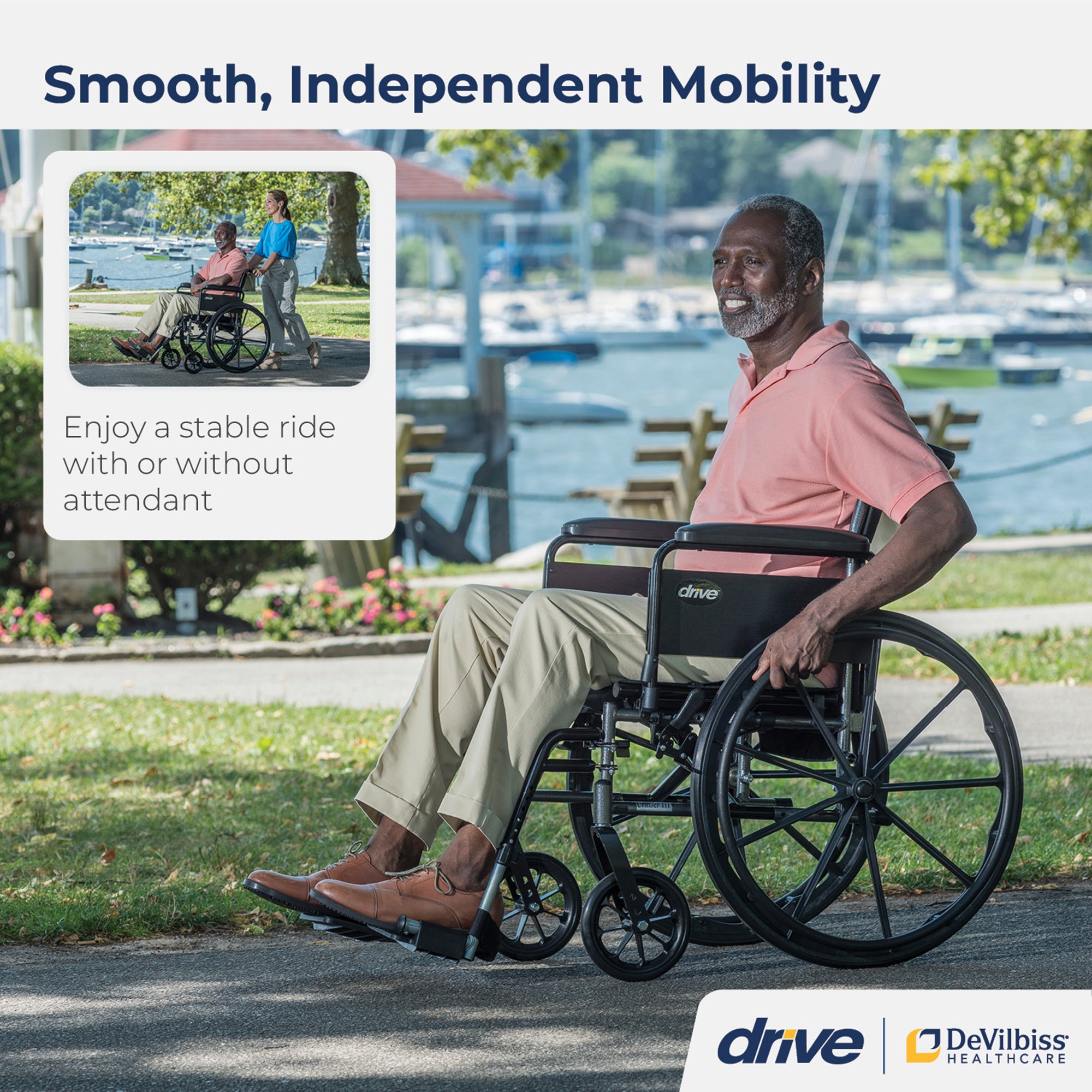 drive™ Cruiser III Lightweight Wheelchair, 18-inch Seat Width - Image 3