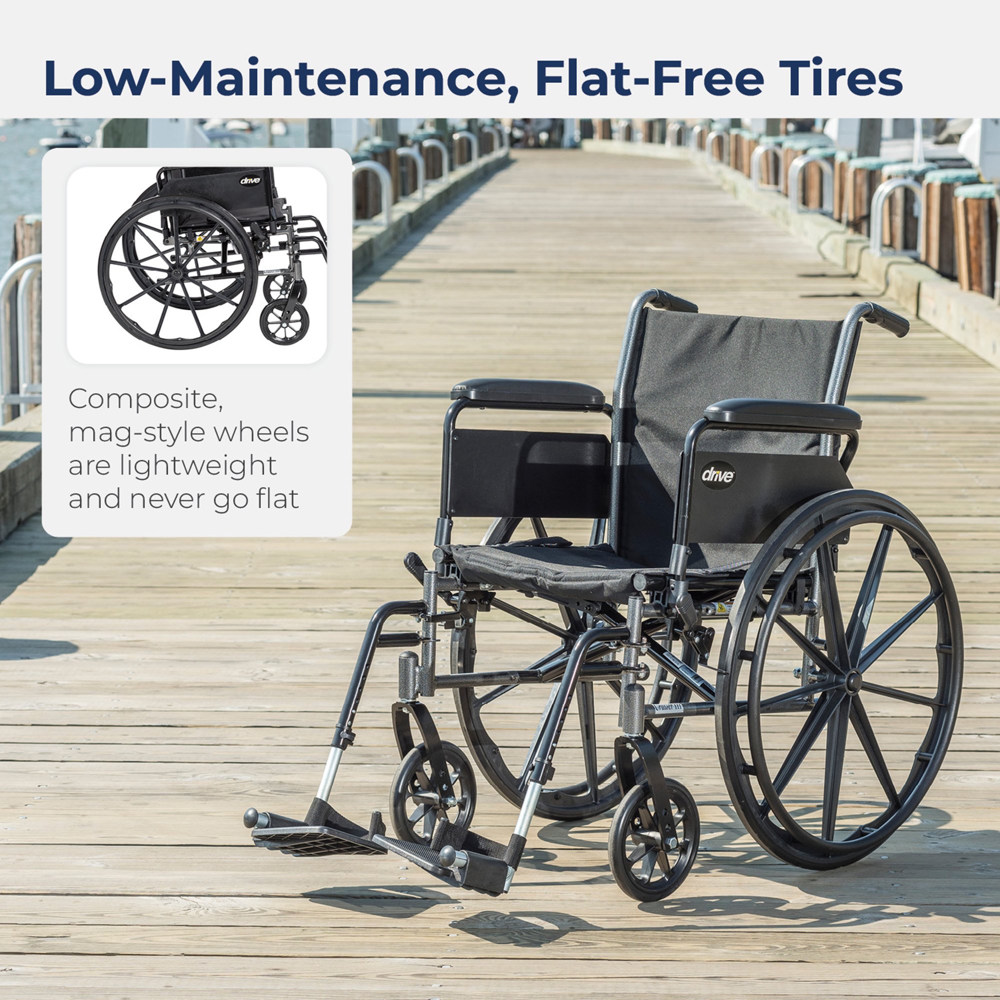 drive™ Cruiser III Lightweight Wheelchair, 20-Inch Seat Width - Image 4