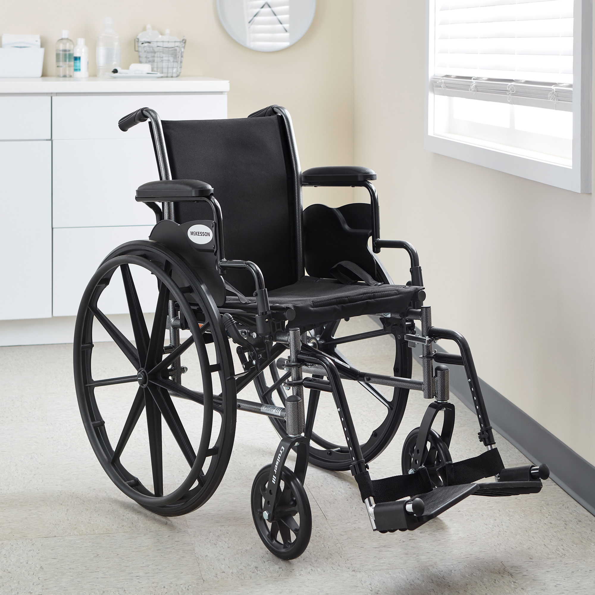 McKesson Lightweight Wheelchair, 16 Inch Seat Width - Image 4