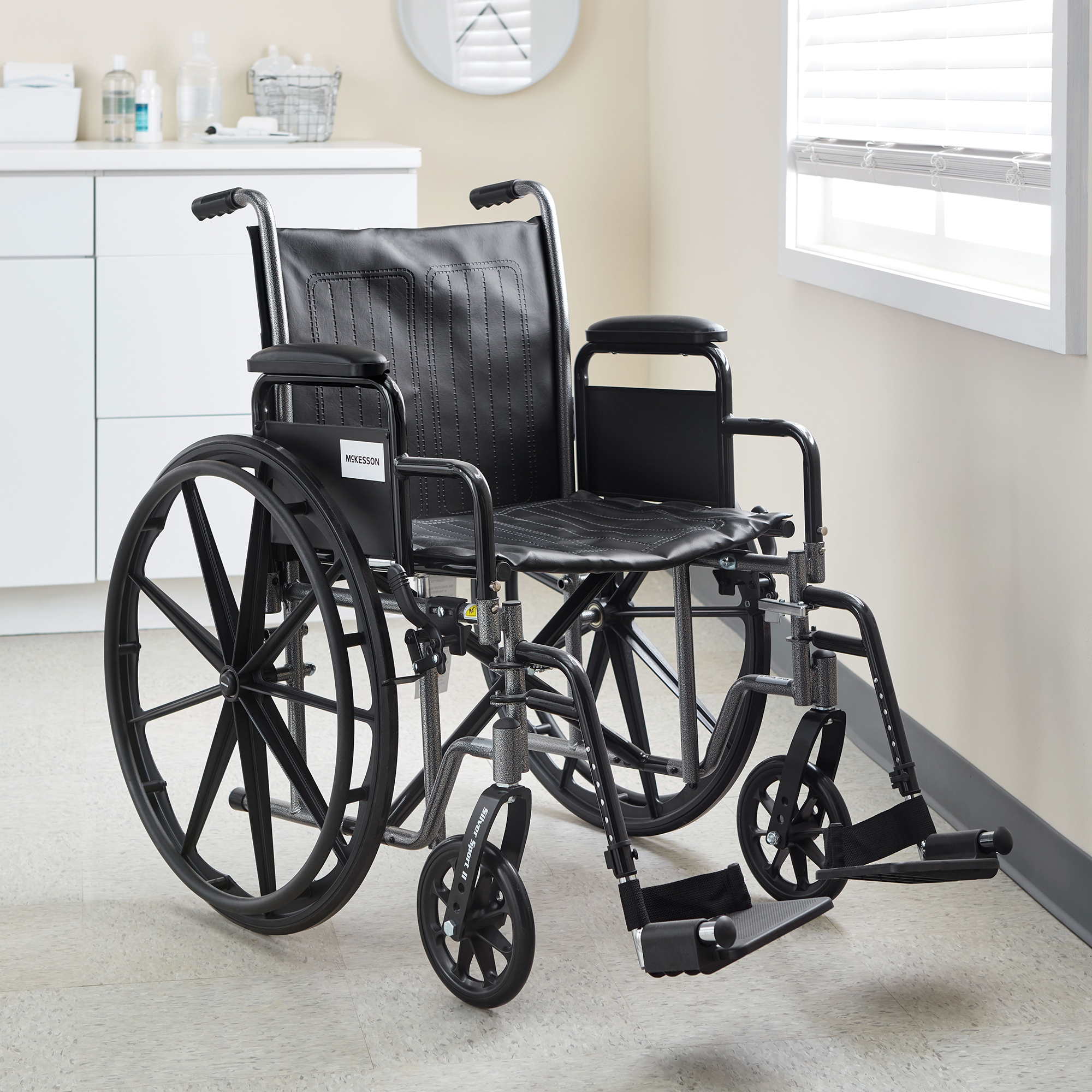 McKesson Lightweight Wheelchair, 18 Inch Seat Width - Image 4