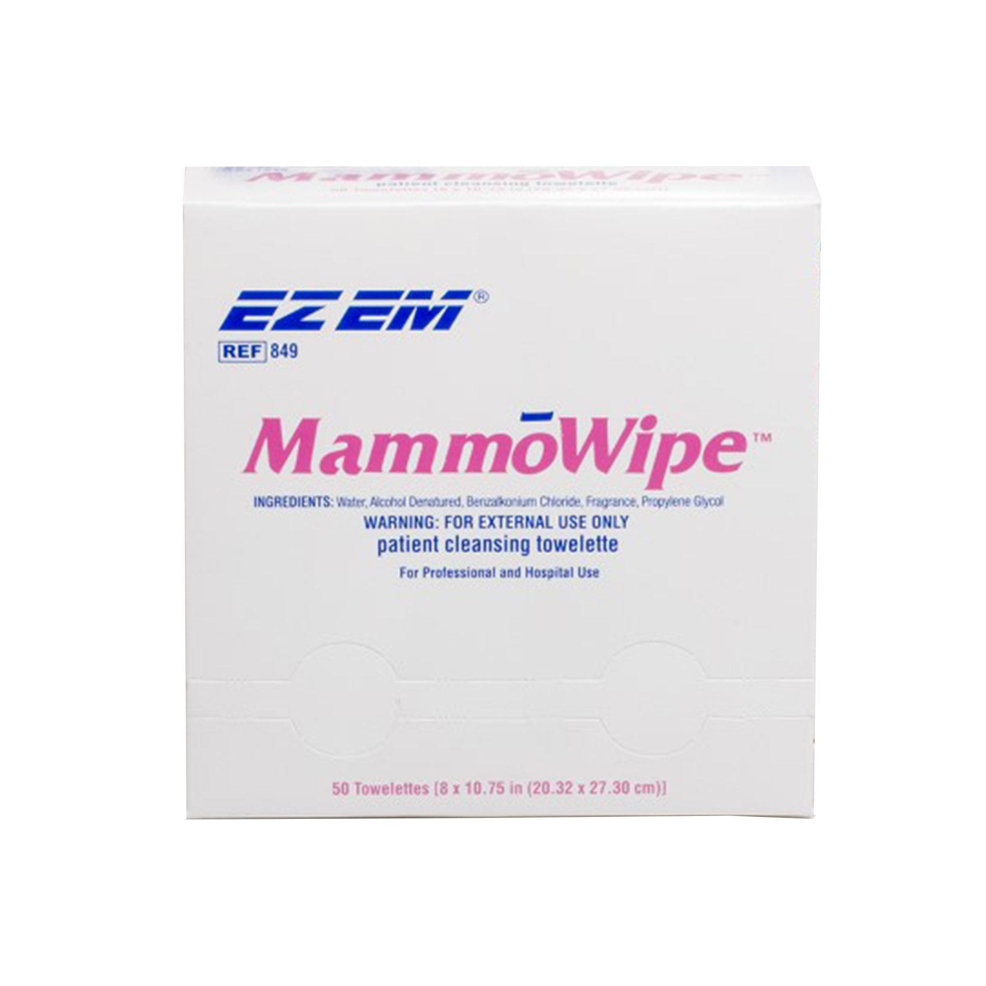 EZ EM Mammography Wipe, Scented, Benzalkonium Chloride, Ethyl Alcohol - Image 2