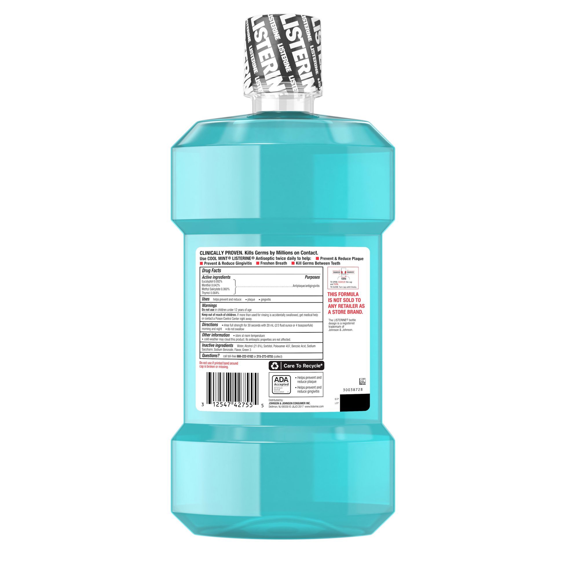 Listerine® Cool Mint Antiseptic Mouthwash, 1.5 Liter - Image 5