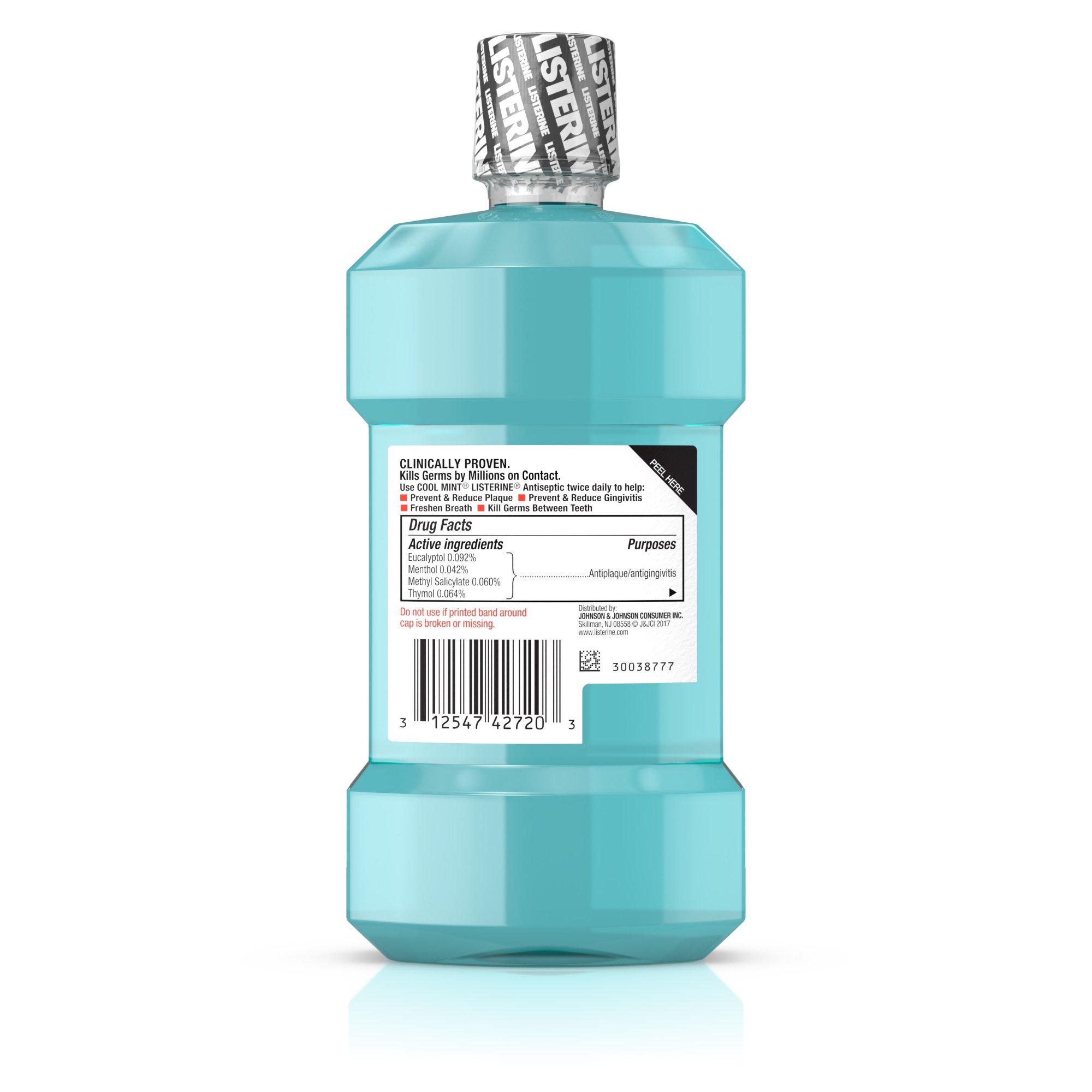 Listerine® Cool Mint® Antiseptic Mouthwash, 250 mL Bottle - Image 2
